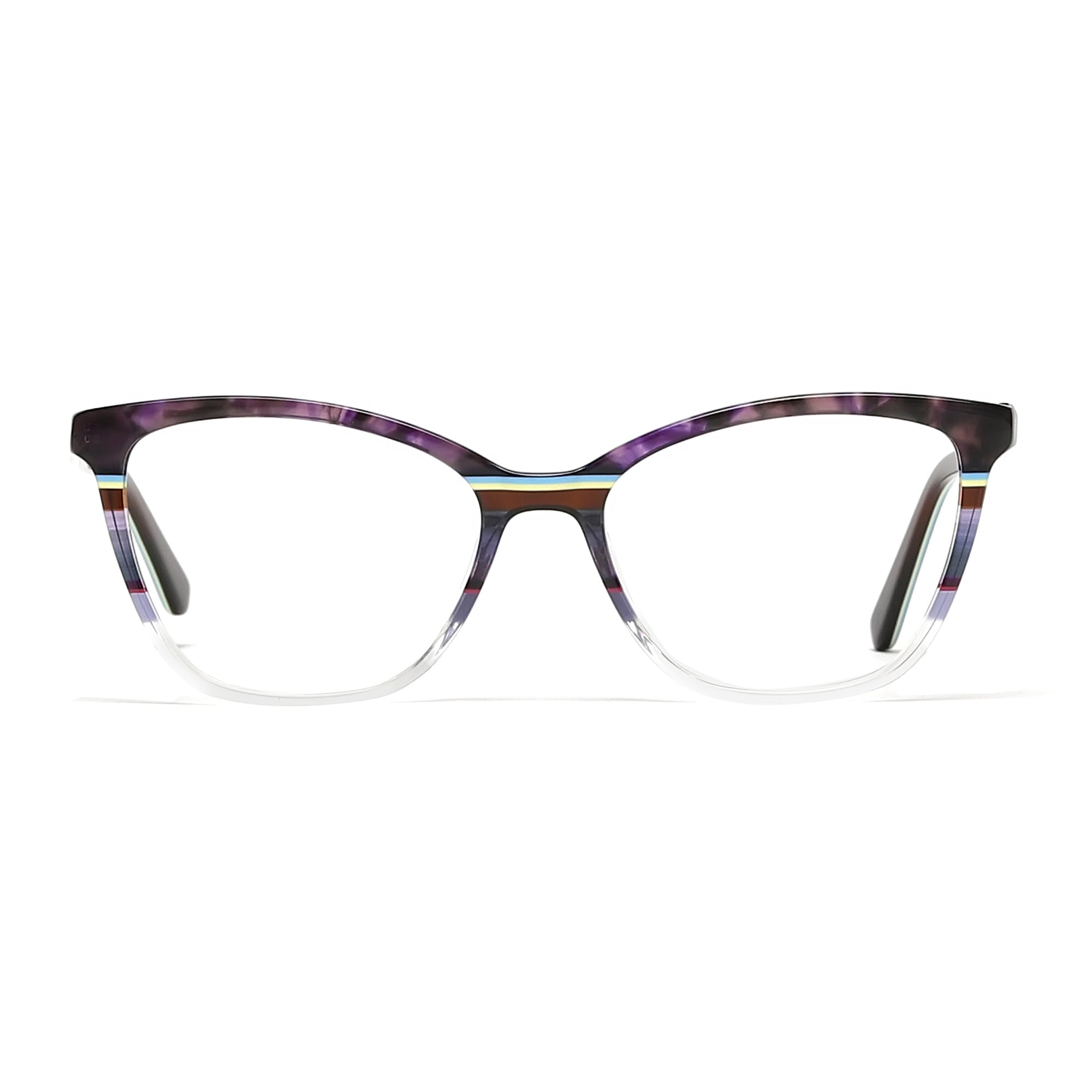 Cavolin Purple Transparent Cat Eye Eyeglasses
