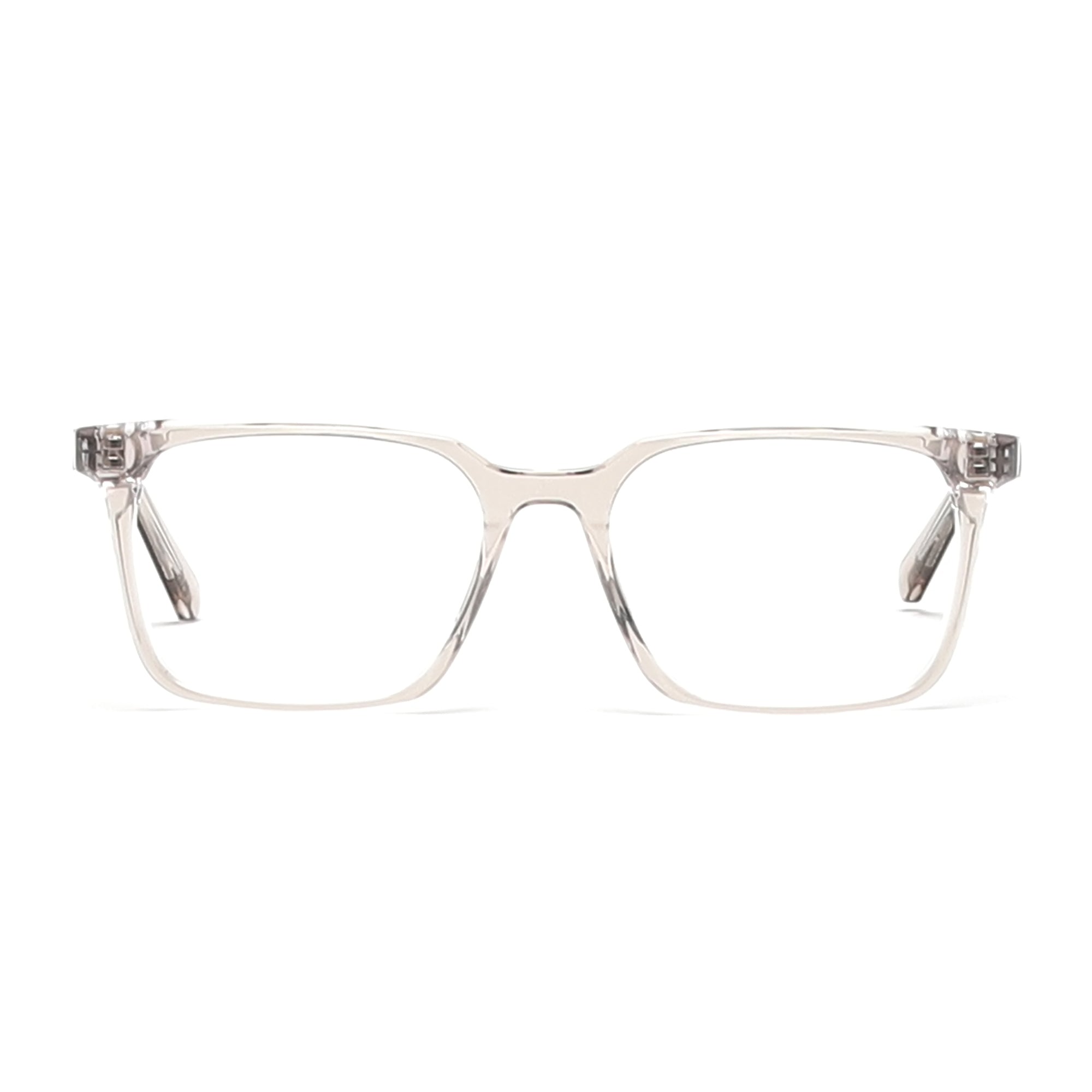 Cavolin Brown Transparent Rectangle Eyeglasses