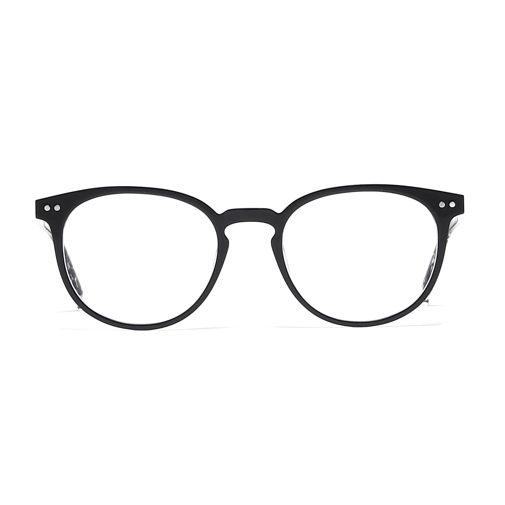 Cavolin Black Purple Round Eyeglasses