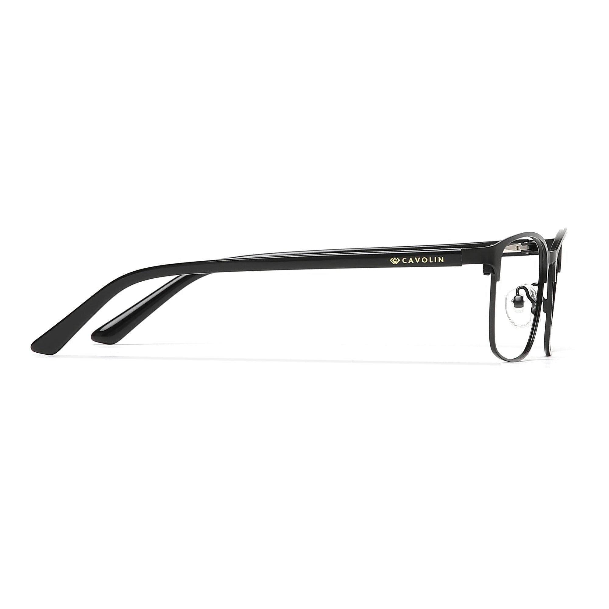 Cavolin Black Rectangle Eyeglasses