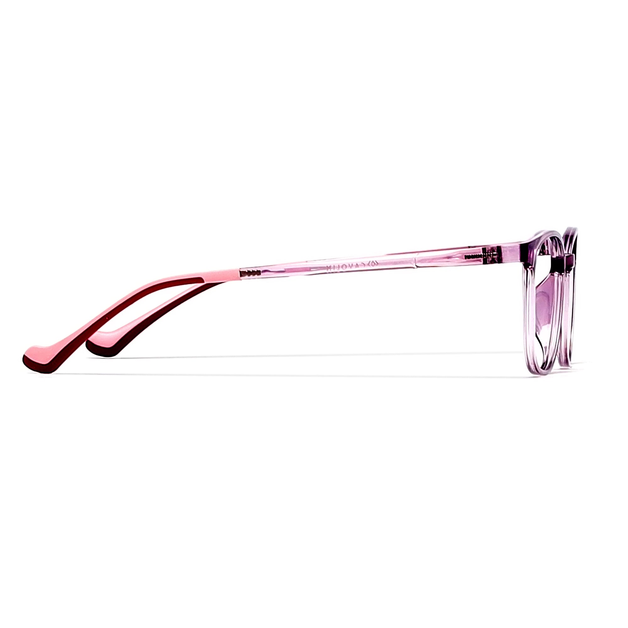 Cavolin Pink Transparent Rectangle Eyeglasses