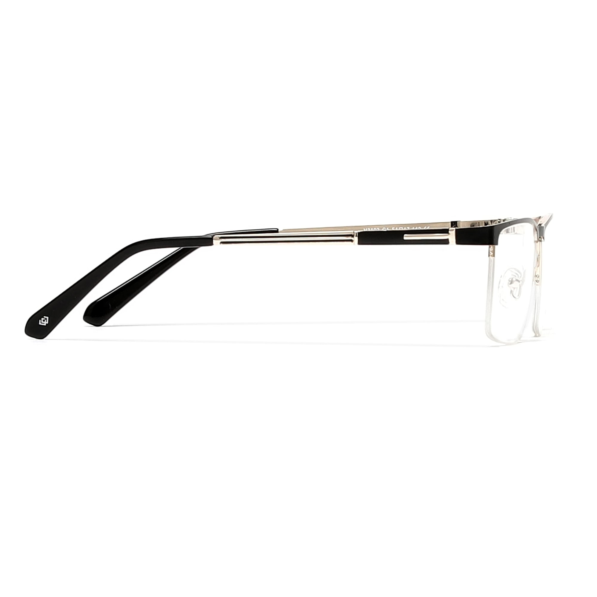 Cavolin Black Gold Rectangle Eyeglasses