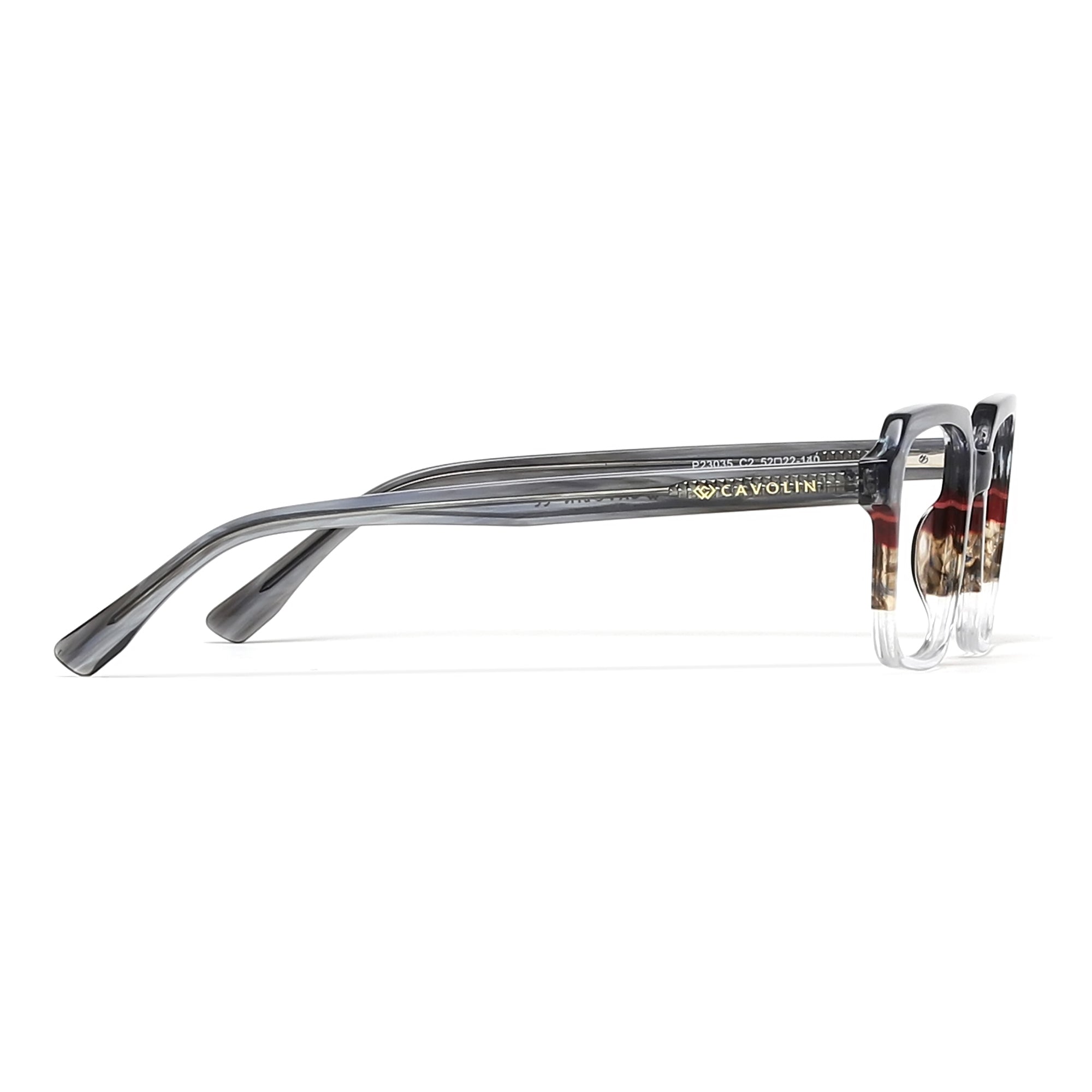 Cavolin Grey Transparent Rectangle Eyeglasses