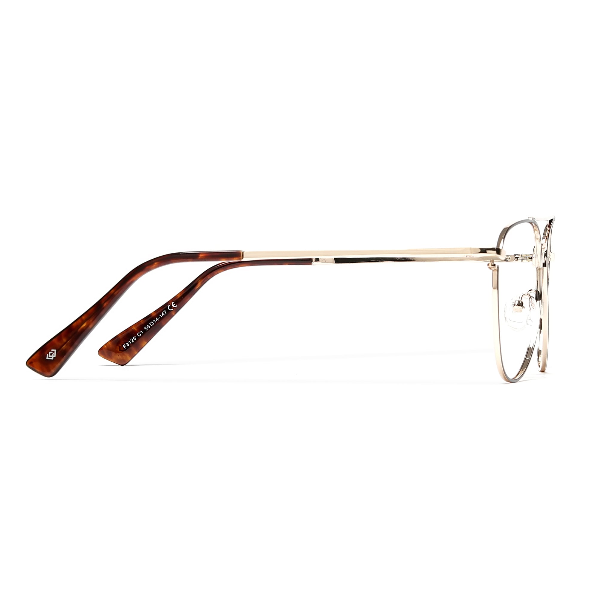 Cavolin Black Gold Aviator Eyeglasses