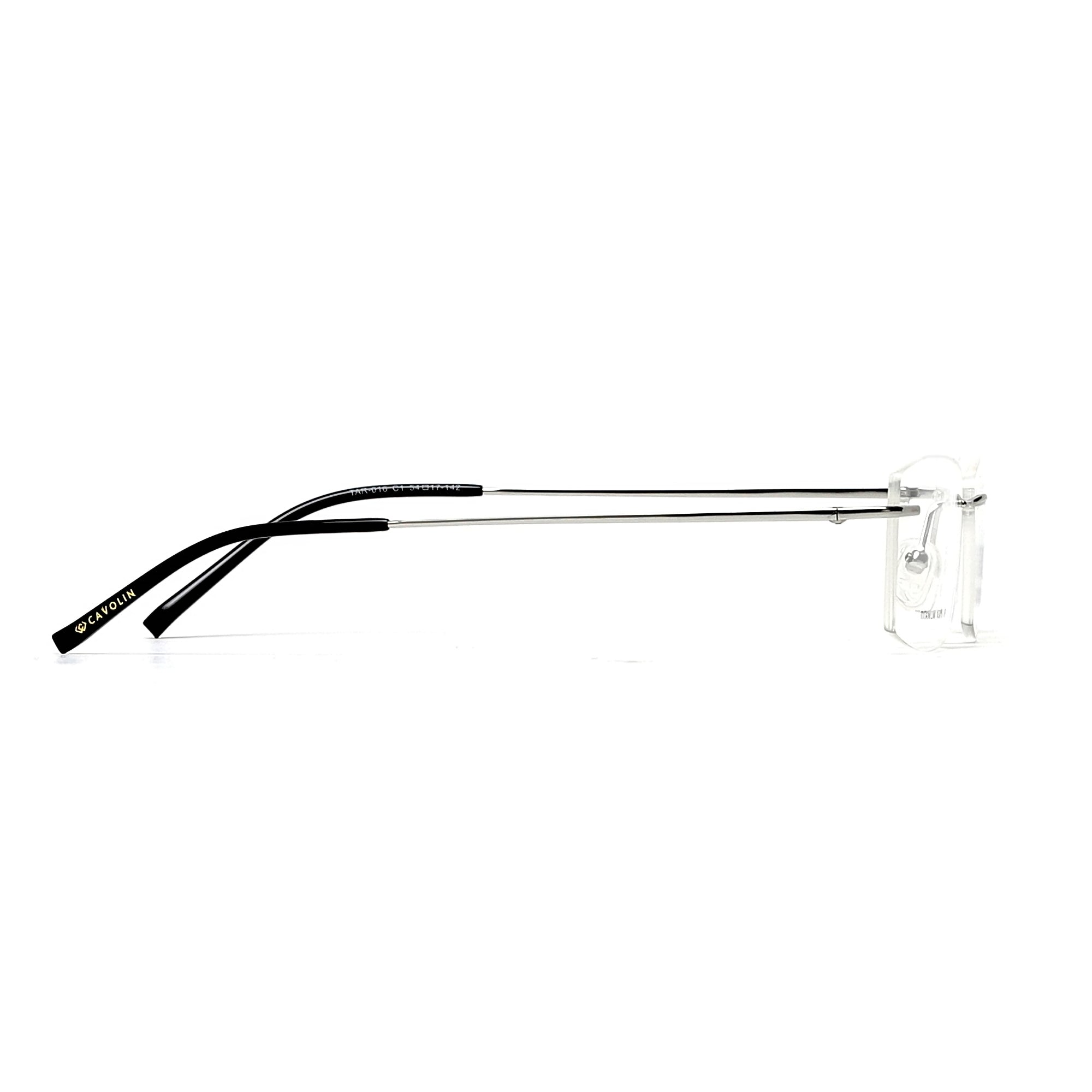 Cavolin Silver Rectangle Eyeglasses