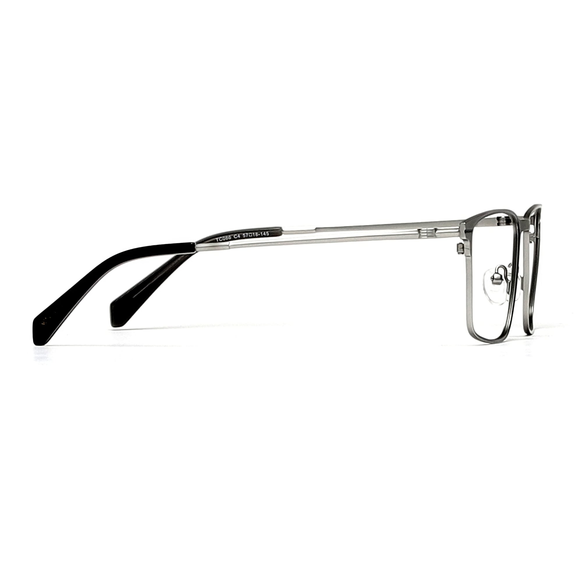 Cavolin Silver Rectangle Eyeglasses
