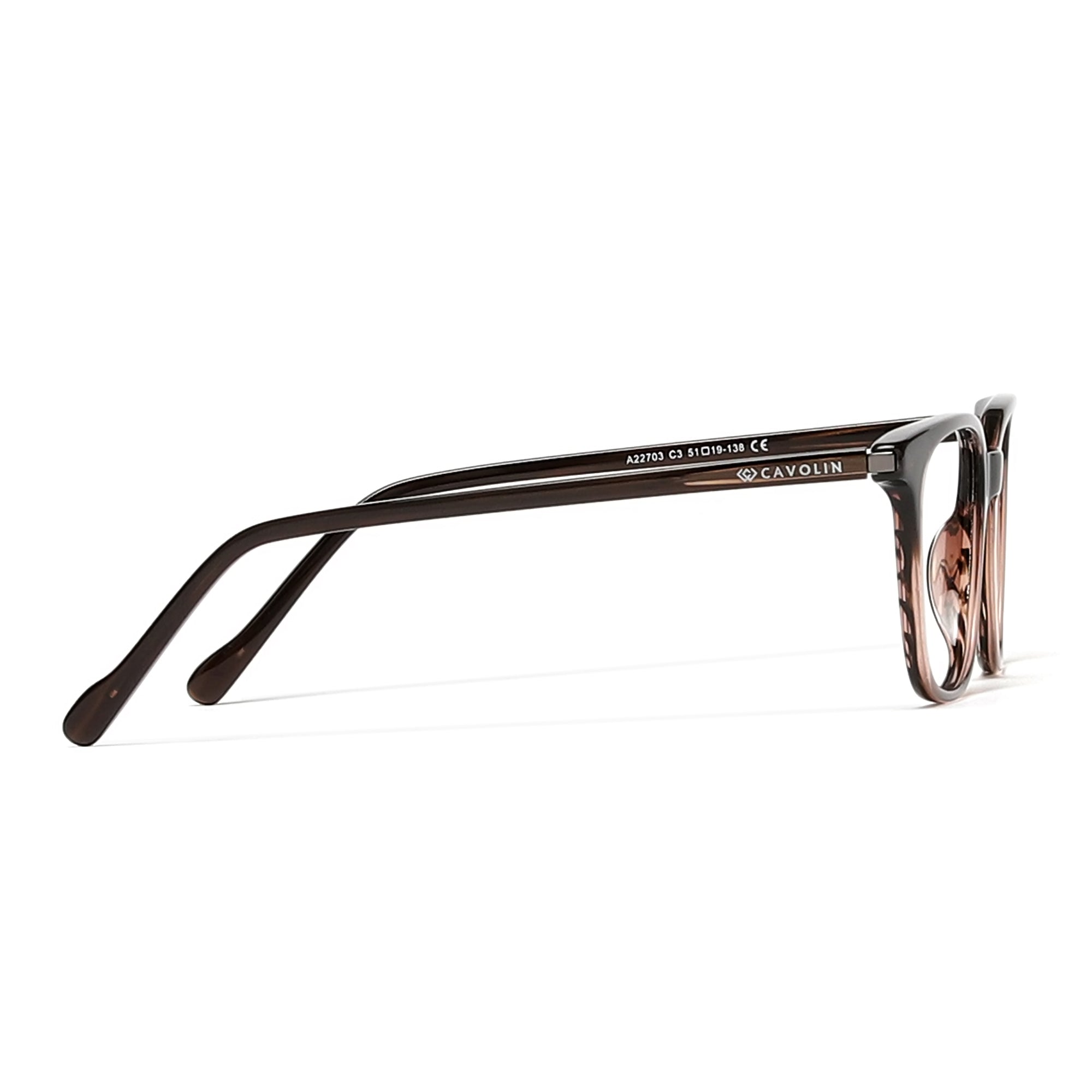 Cavolin Brown Square Eyeglasses