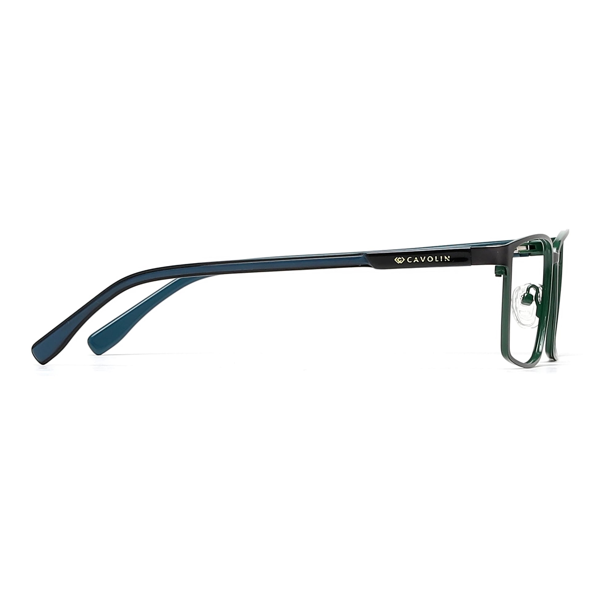 Cavolin Gun Metal Green Rectangle Eyeglasses