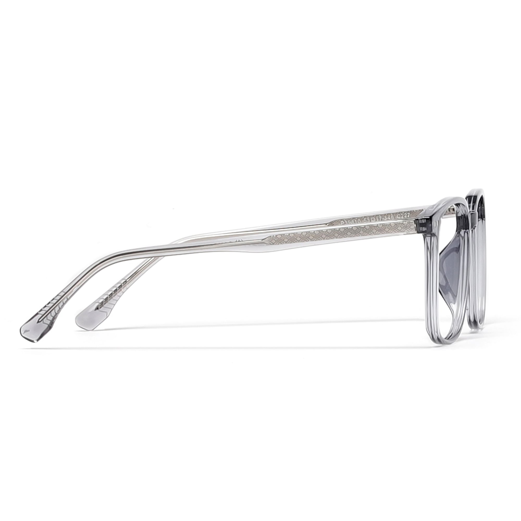 Cavolin Blue Grey Transparent Rectangle Eyeglasses