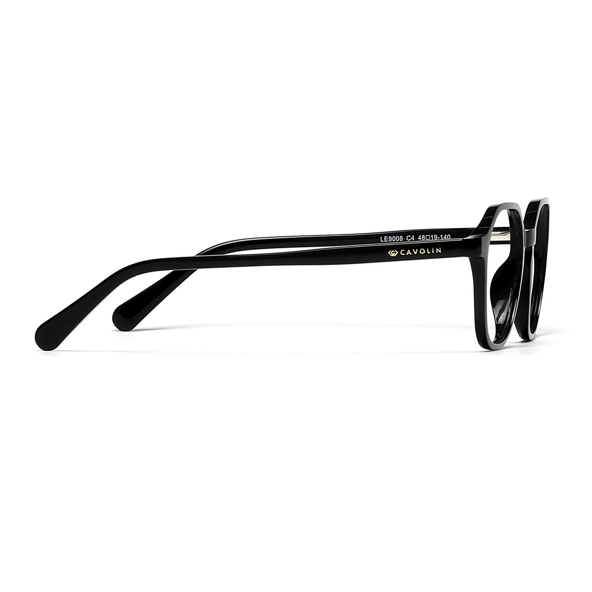 Cavolin Black Hexagonal Eyeglasses