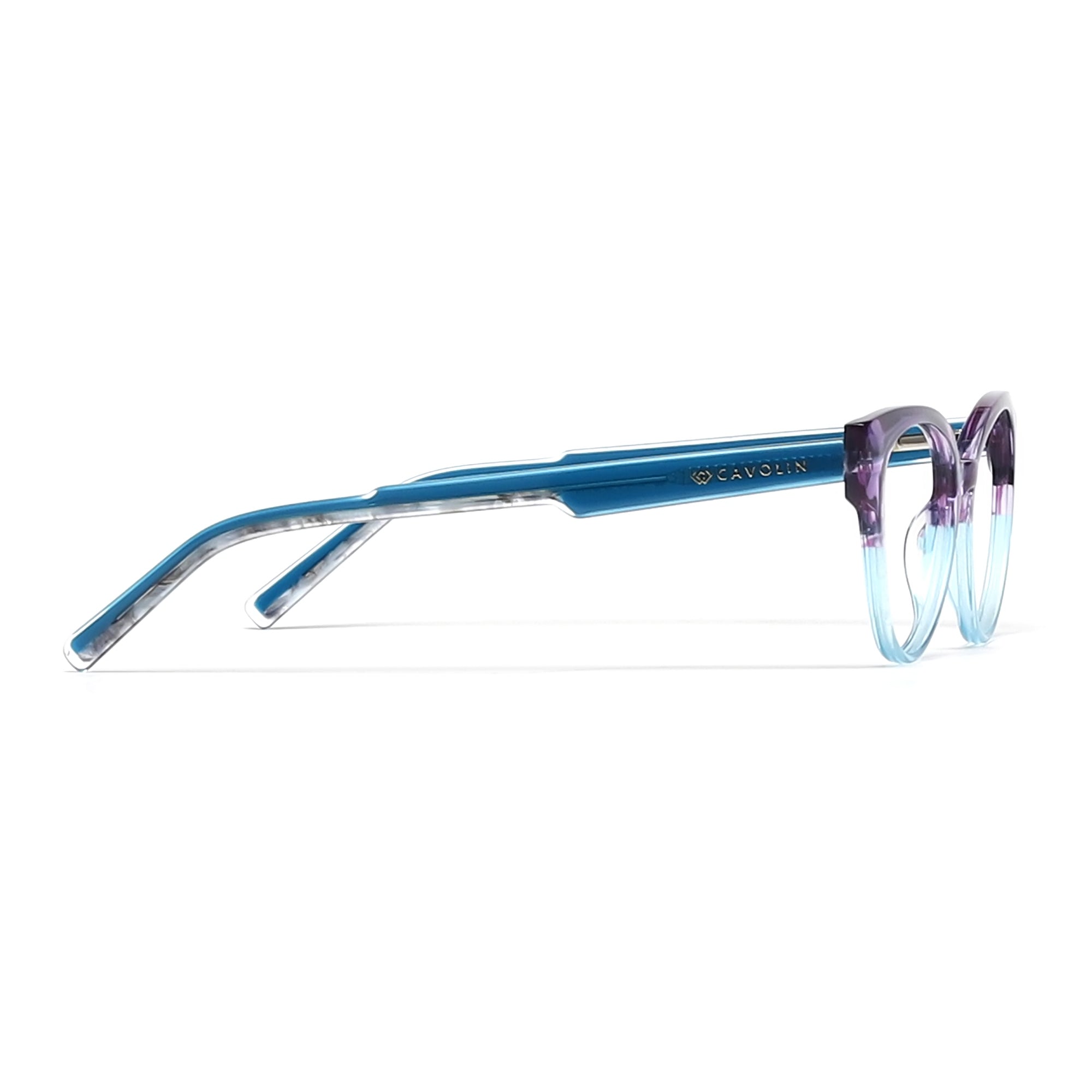Cavolin Purple Blue Cat Eye Eyeglasses