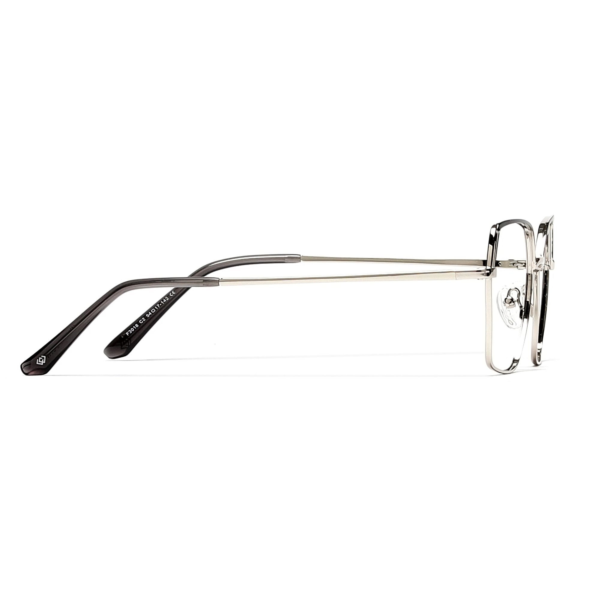 Cavolin Silver Black Geometric Eyeglasses