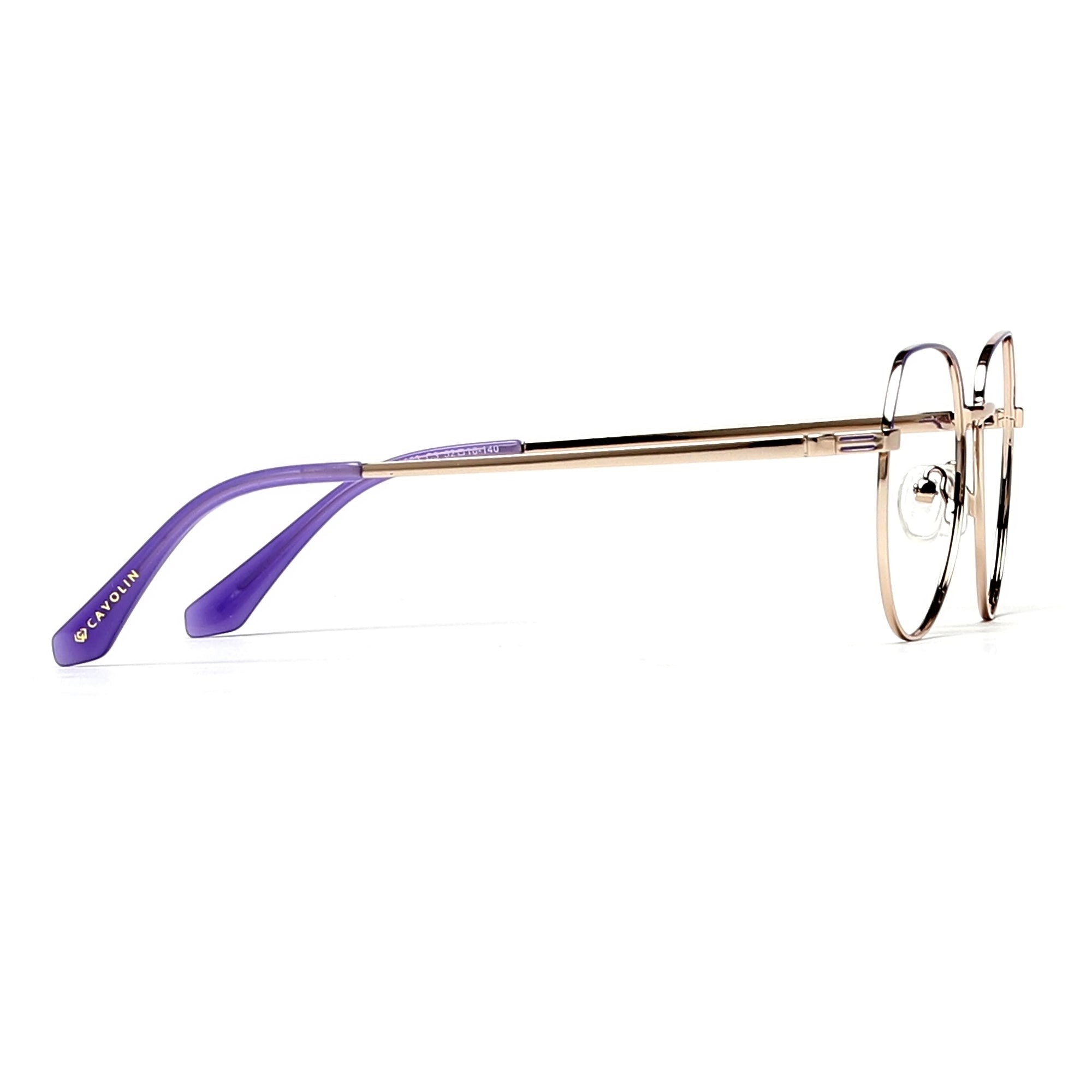 Cavolin Purple Gold Geometric Eyeglasses