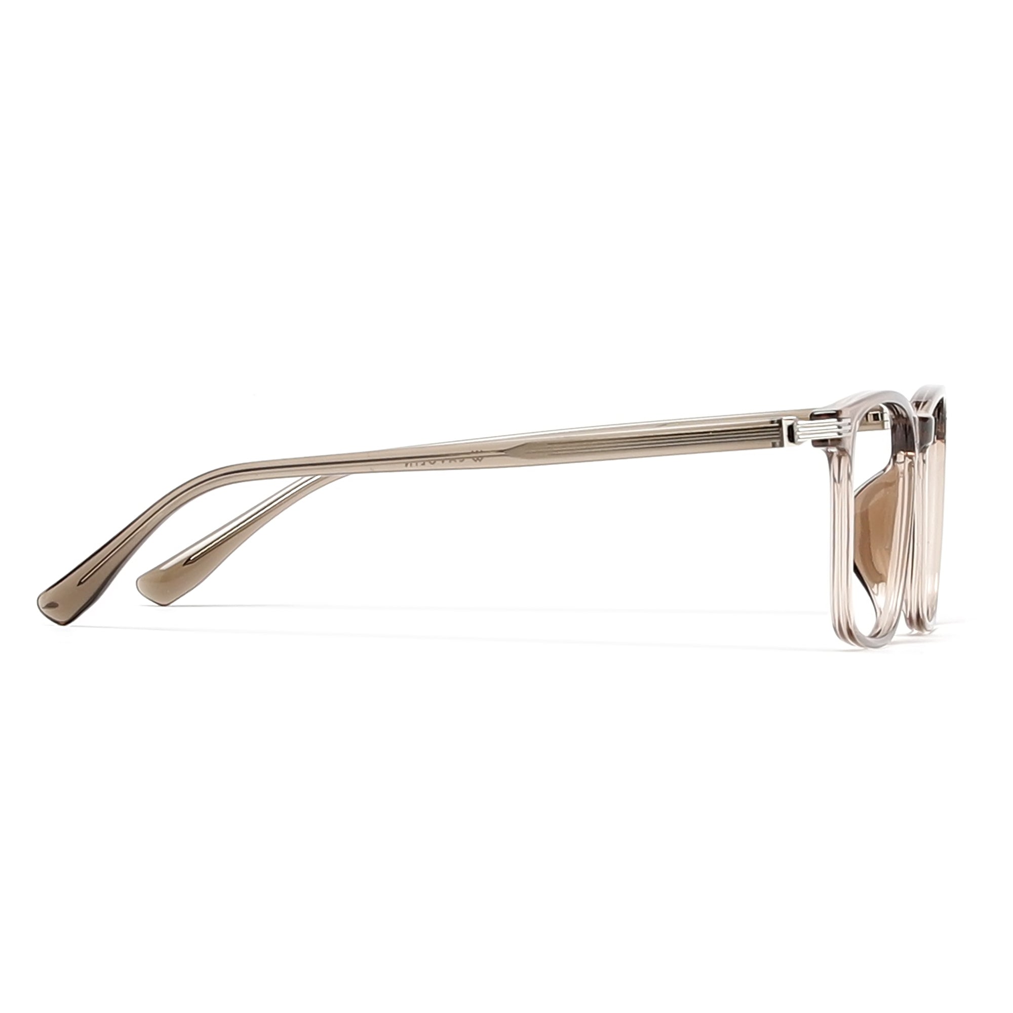 Cavolin Brown Transparent Rectangle Eyeglasses