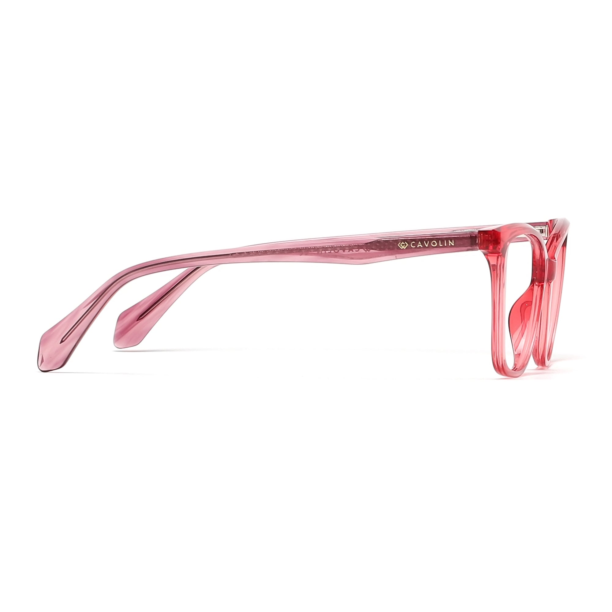Cavolin Red Transparent Cat Eye Eyeglasses