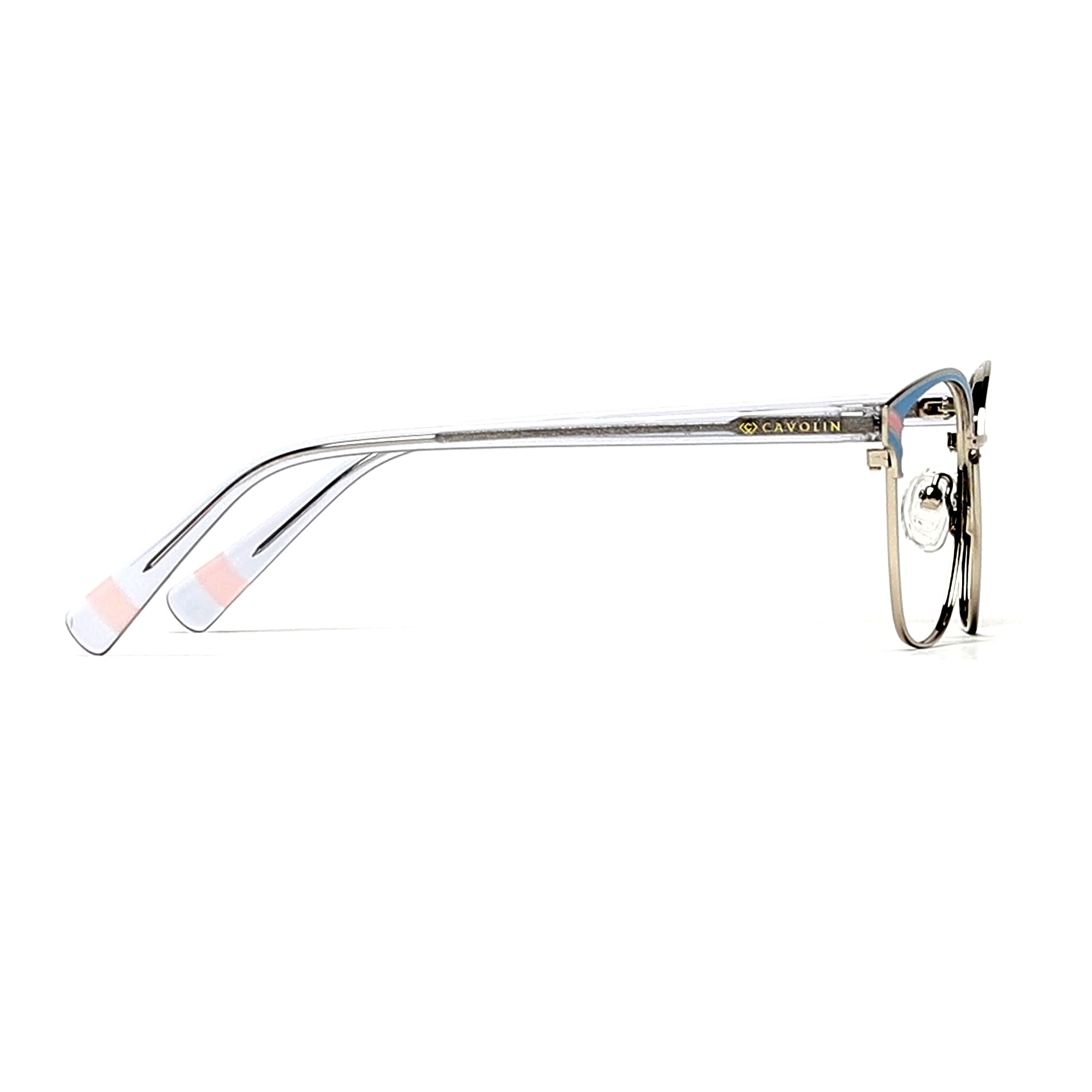 Cavolin Silver Blue Cat Eye Eyeglasses