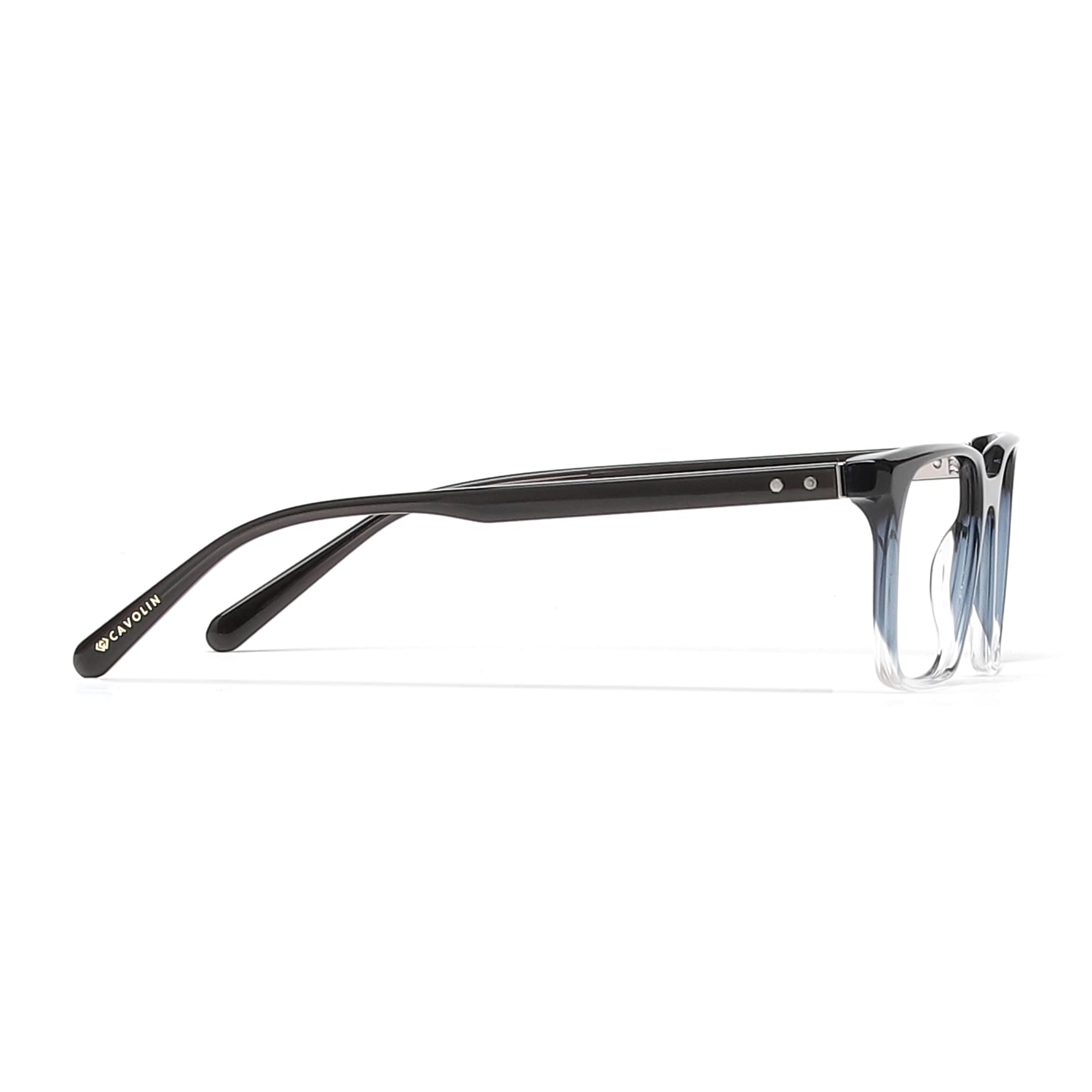 Cavolin Black Transparent Rectangle Eyeglasses