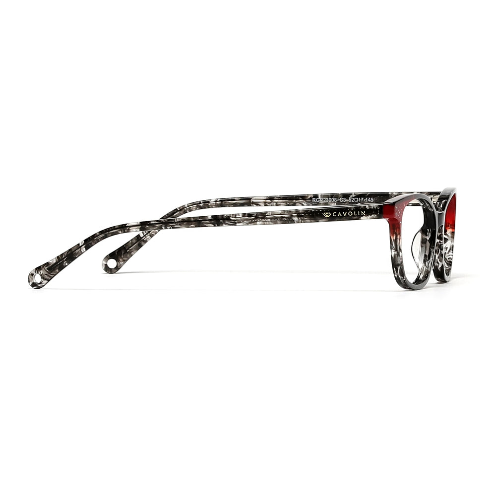 Cavolin Black Red Cat Eye Eyeglasses