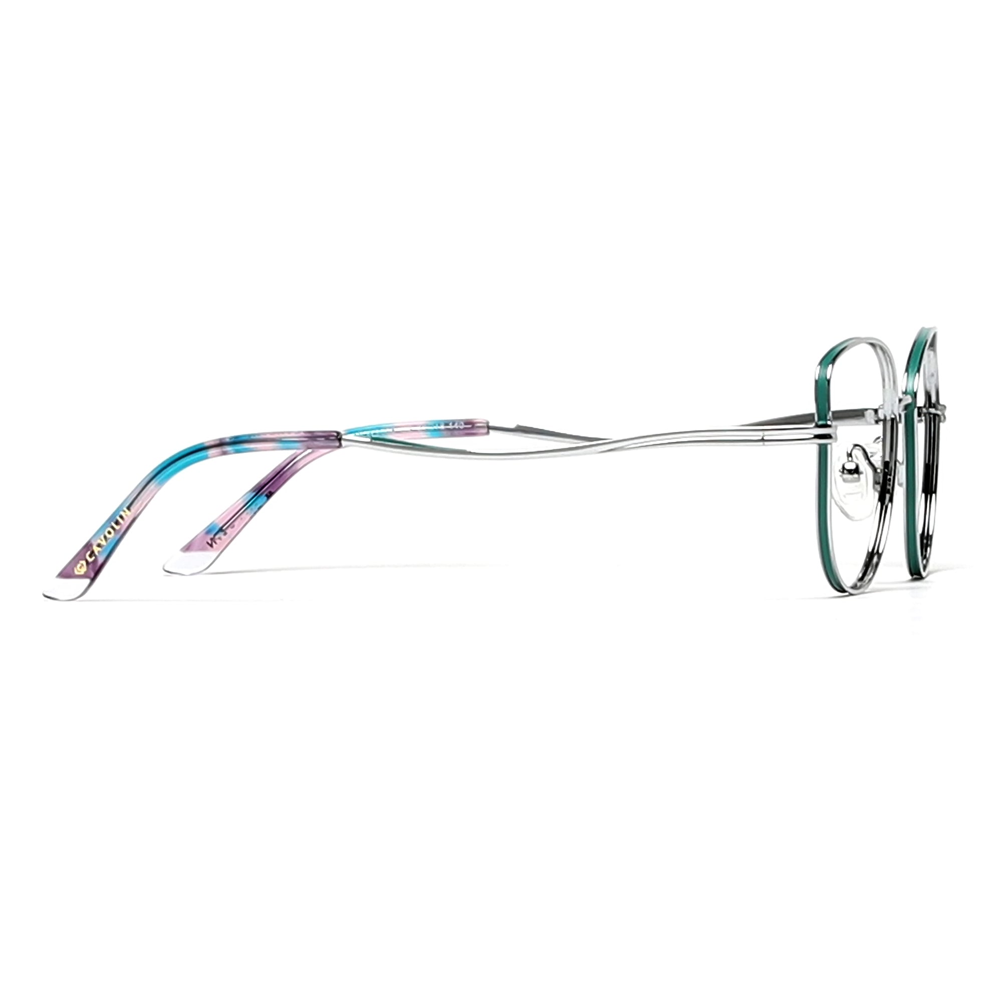 Cavolin Silver Green Cat Eye Eyeglasses