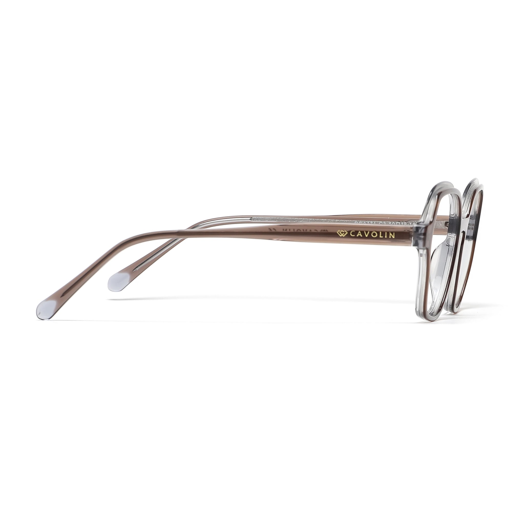 Cavolin Brown Hexagonal Eyeglasses