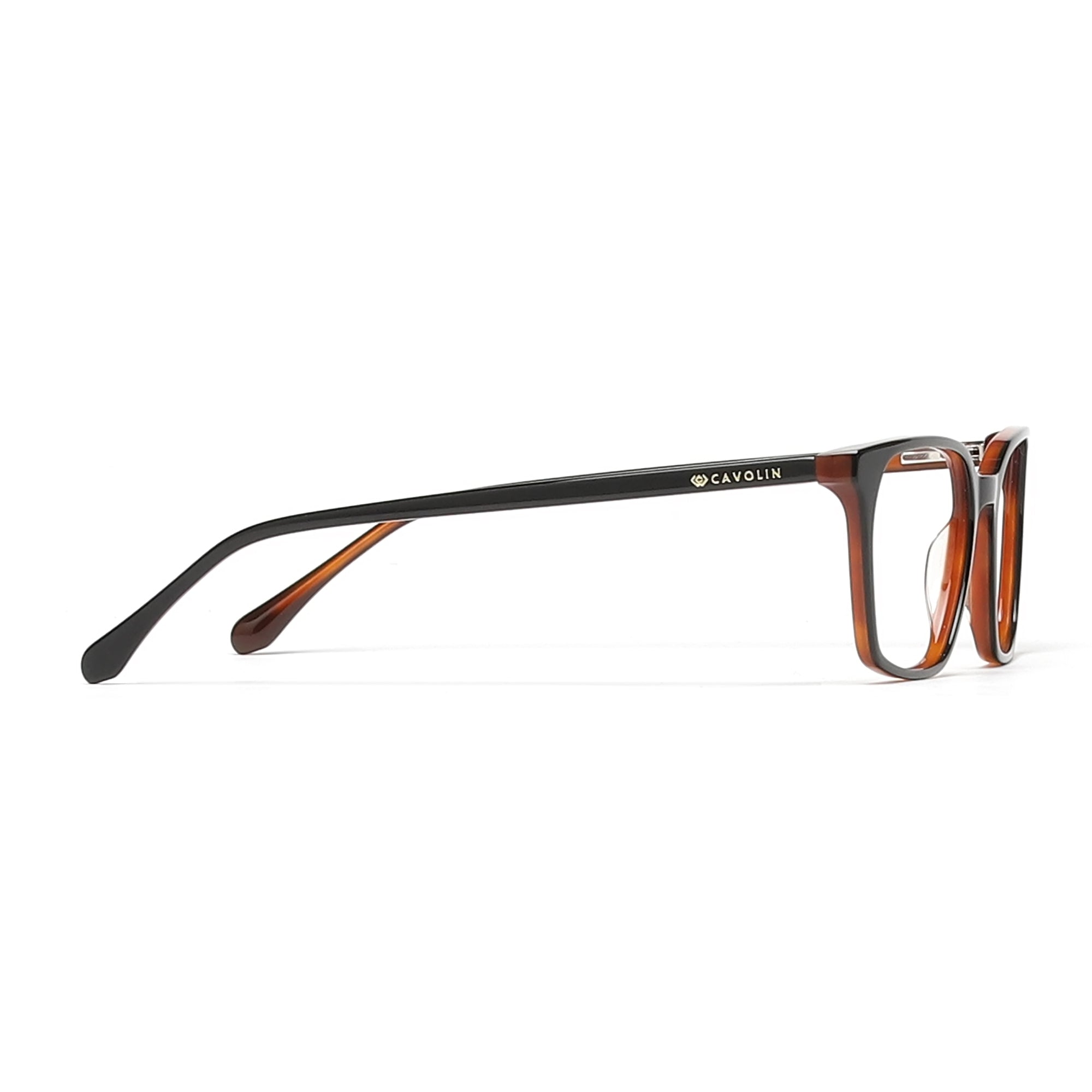 Cavolin Black Brown Square Eyeglasses