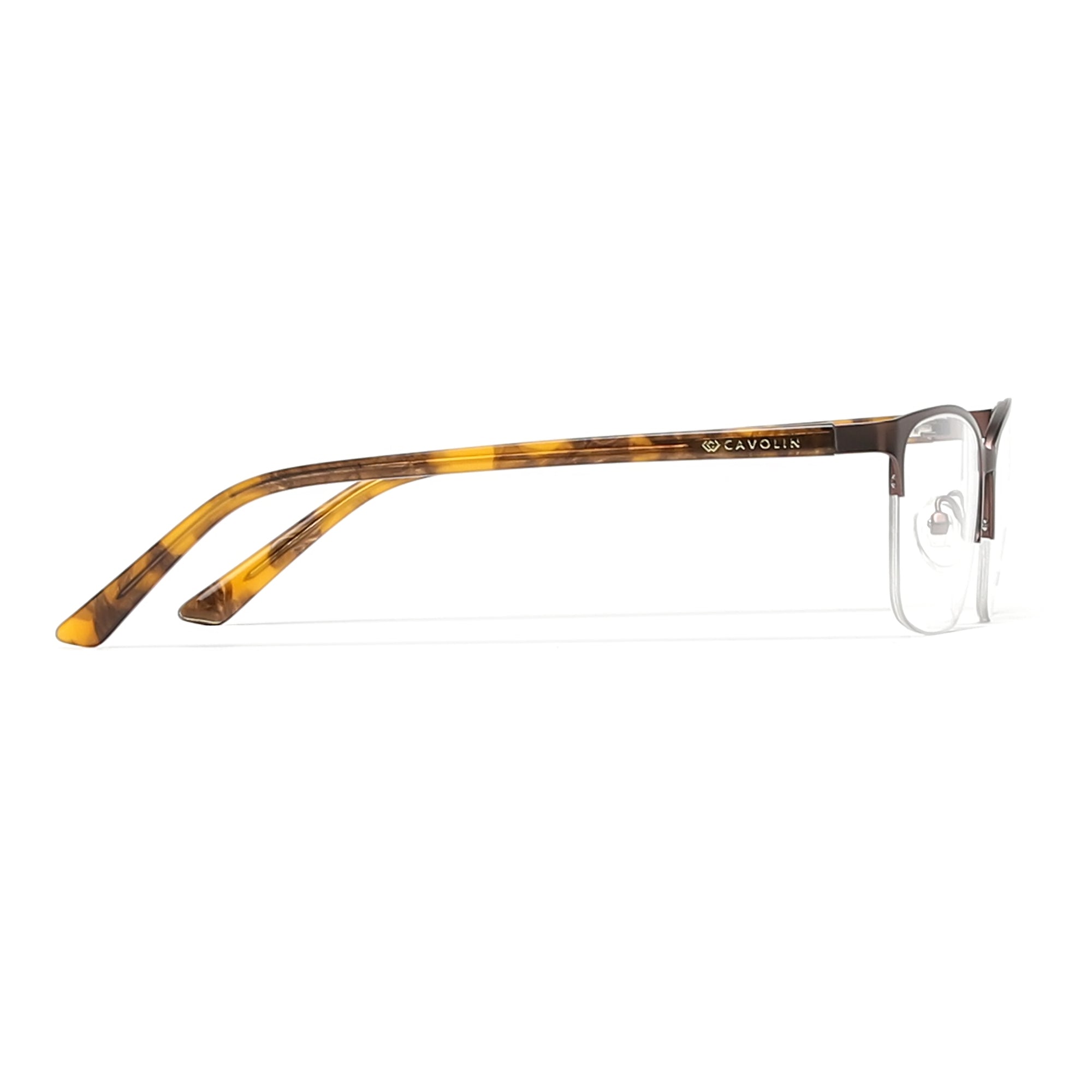 Cavolin Brown Rectangle Eyeglasses