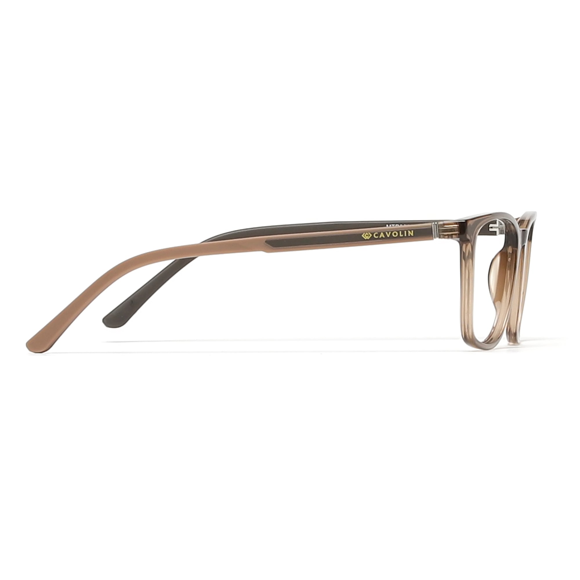 Cavolin Brown Transparent Square Eyeglasses
