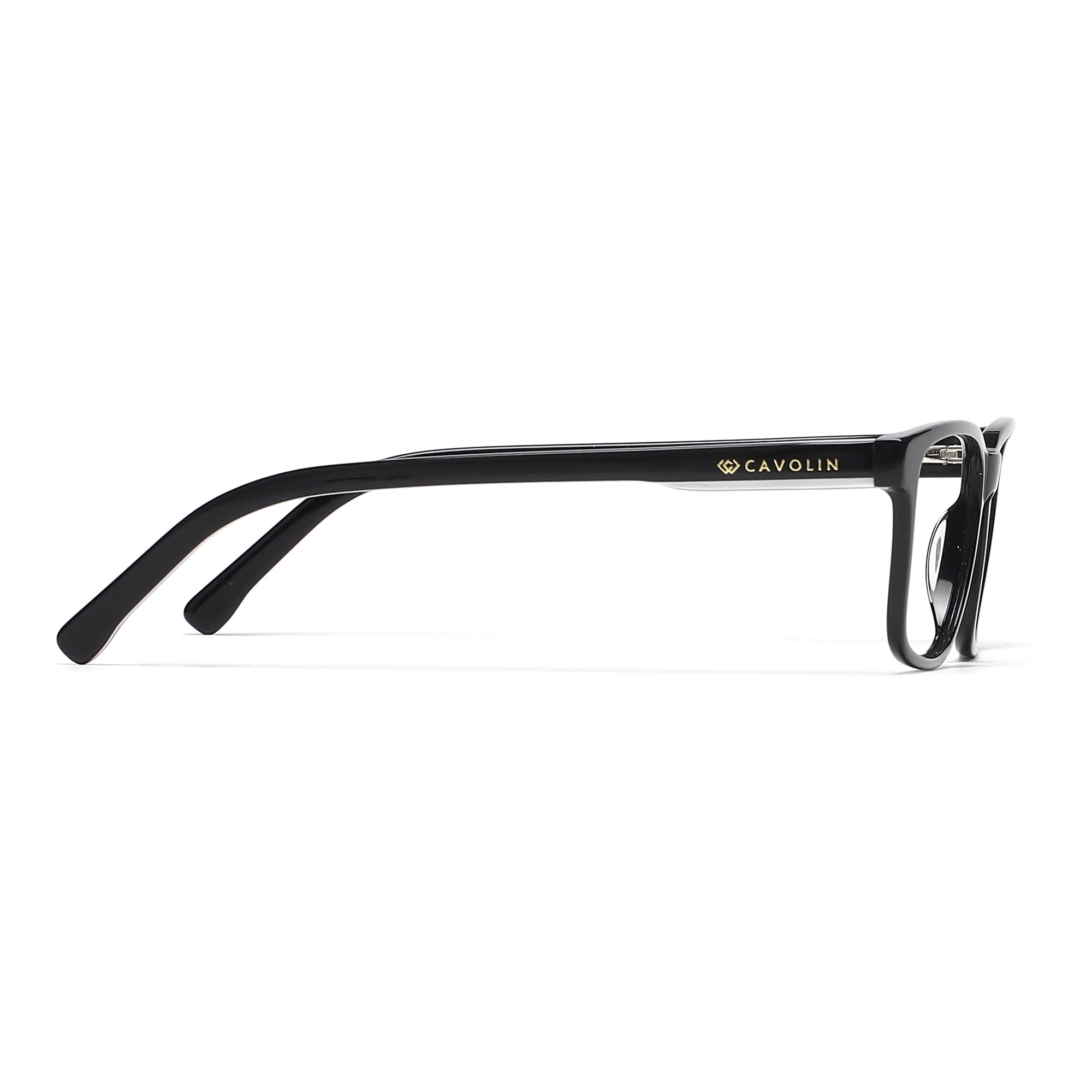 Cavolin Black Rectangle Eyeglasses