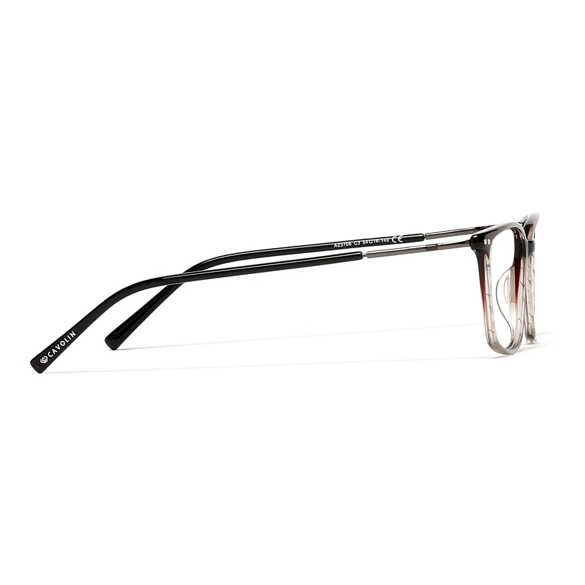 Cavolin Brown Rectangle Eyeglasses