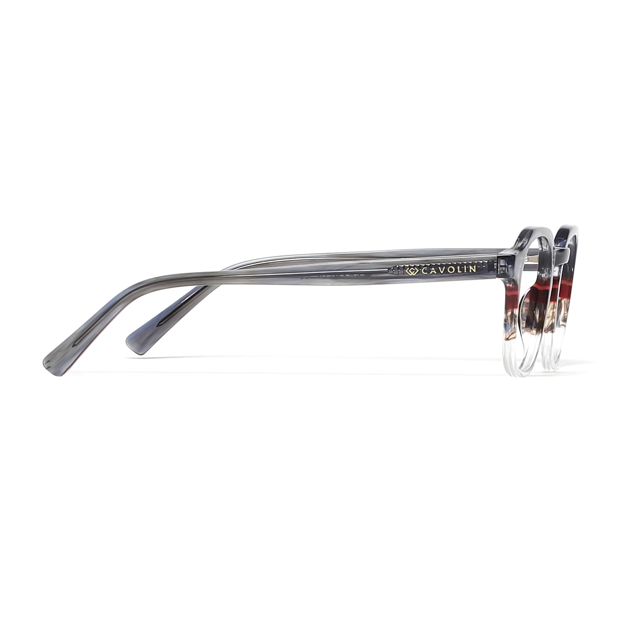 Cavolin Grey Transparent Square Eyeglasses
