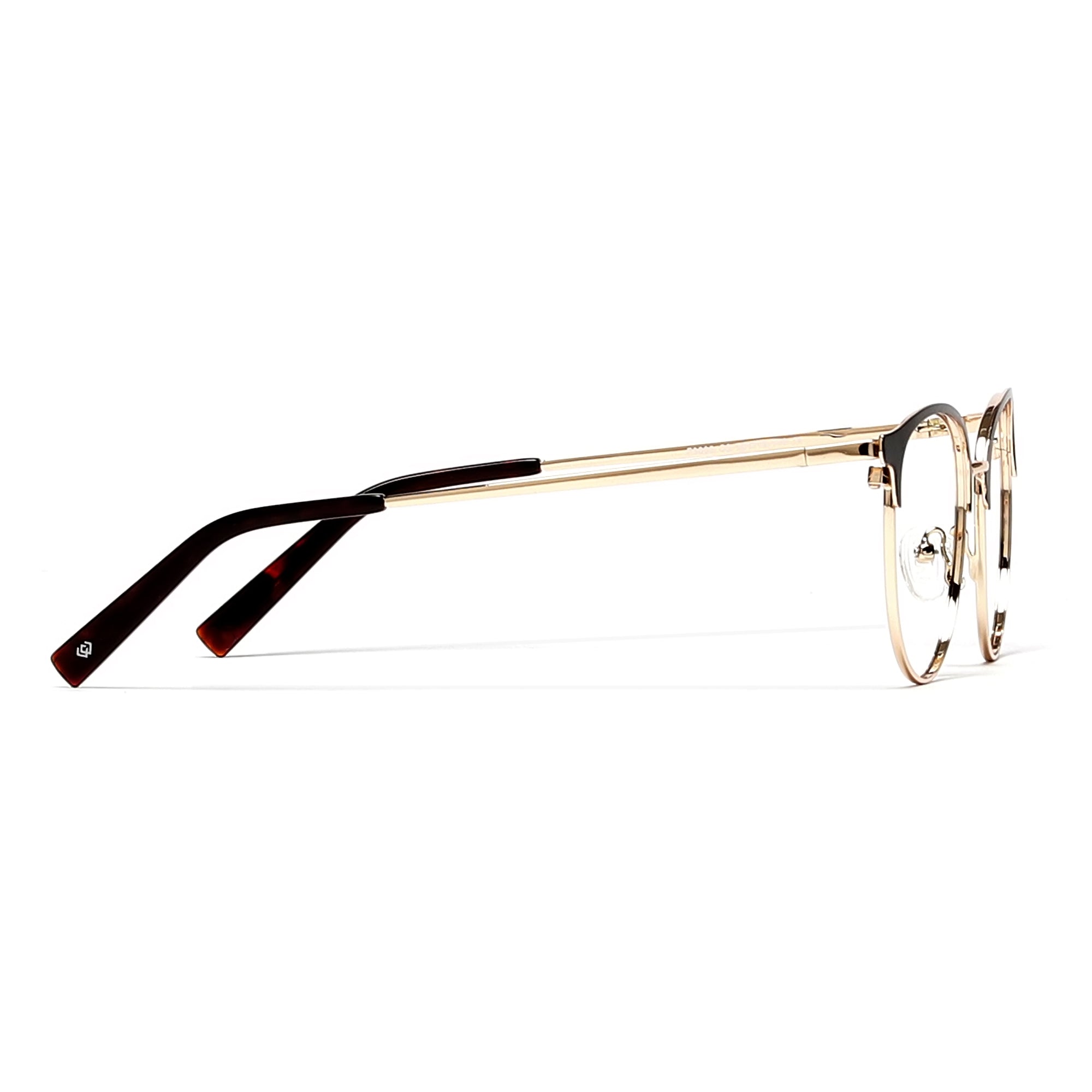 Cavolin Black Gold Round Eyeglasses
