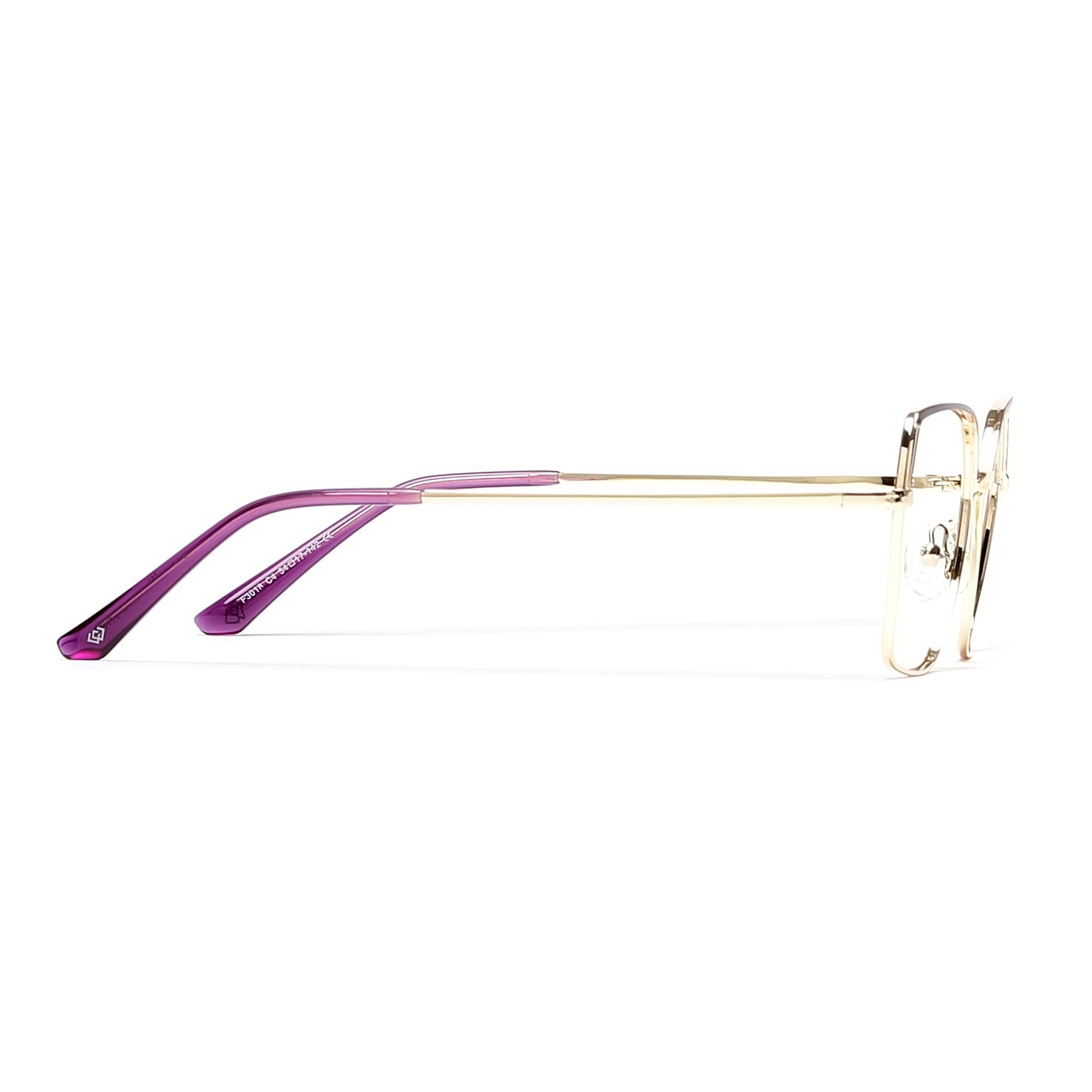 Cavolin Gold Purple Geometric Eyeglasses