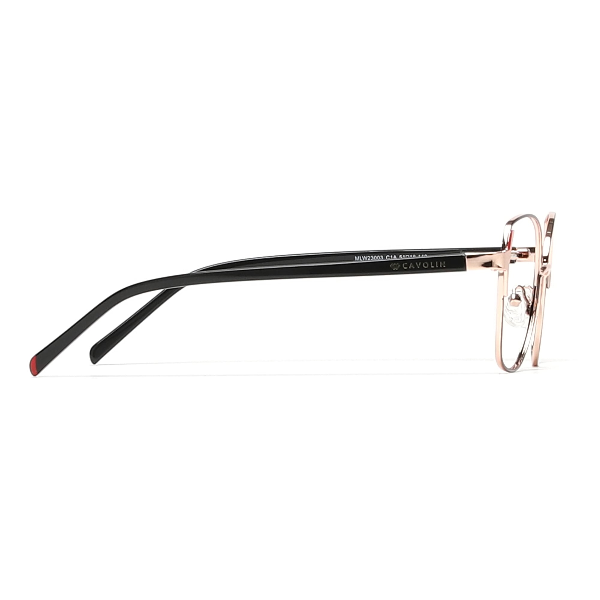 Cavolin Gold Black Geometric Eyeglasses