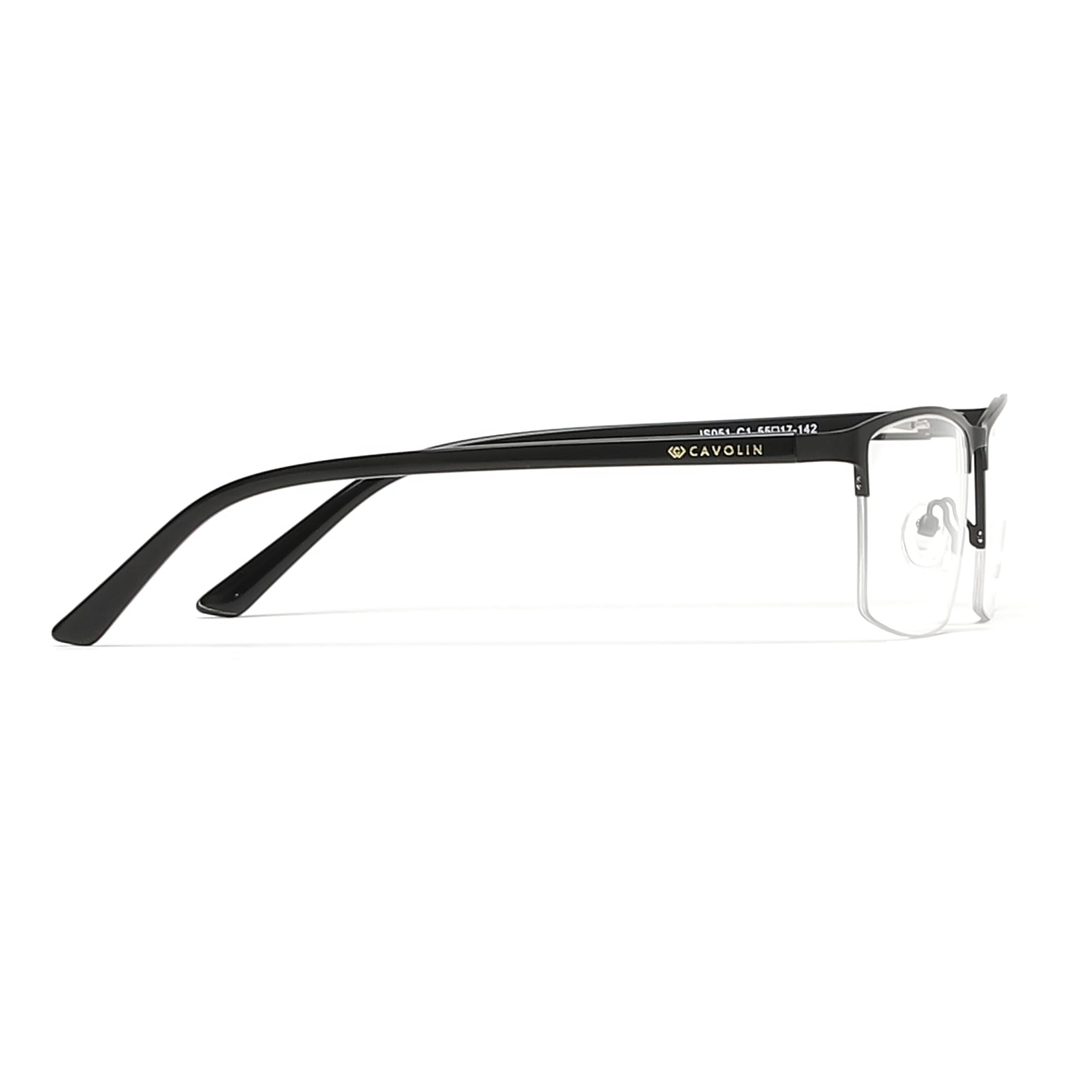 Cavolin Black Rectangle Eyeglasses