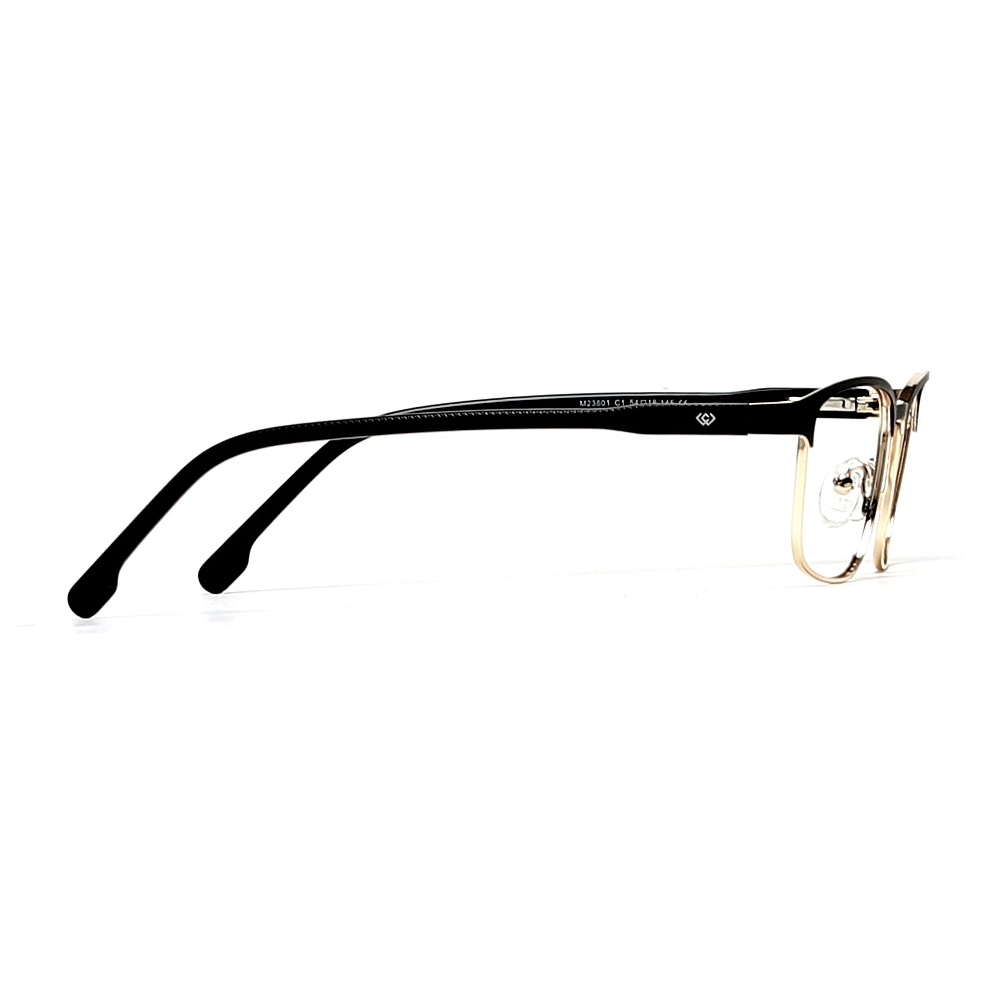 Cavolin Black Gold Rectangle Eyeglasses