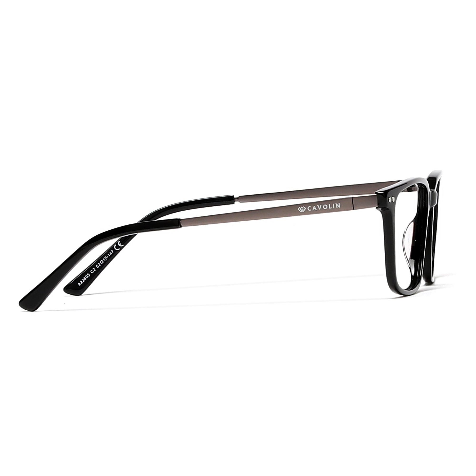 Cavolin Black Rectangle Eyeglasses