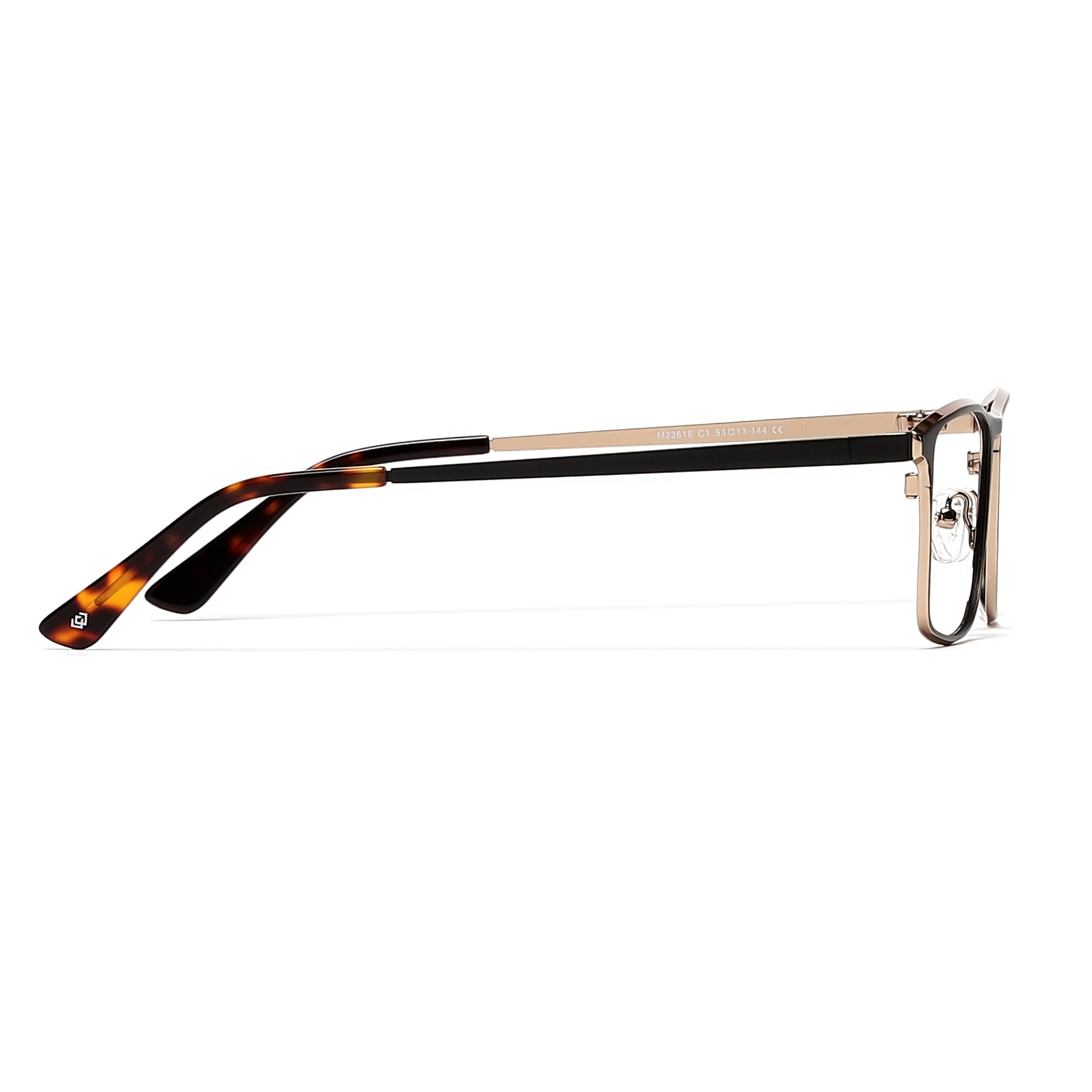 Cavolin Black Brown Rectangle Eyeglasses