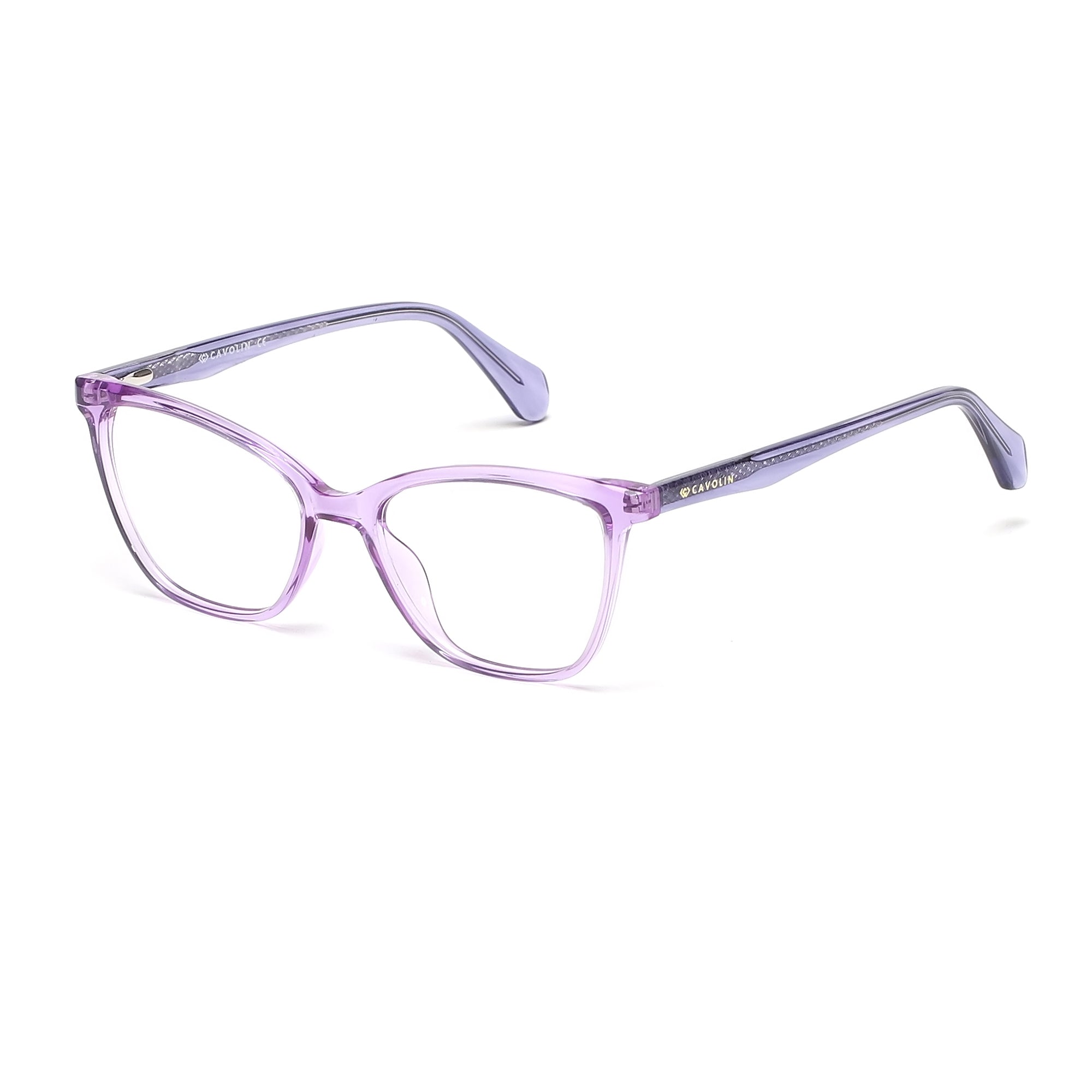 Cavolin Pink Transparent Cat Eye Eyeglasses