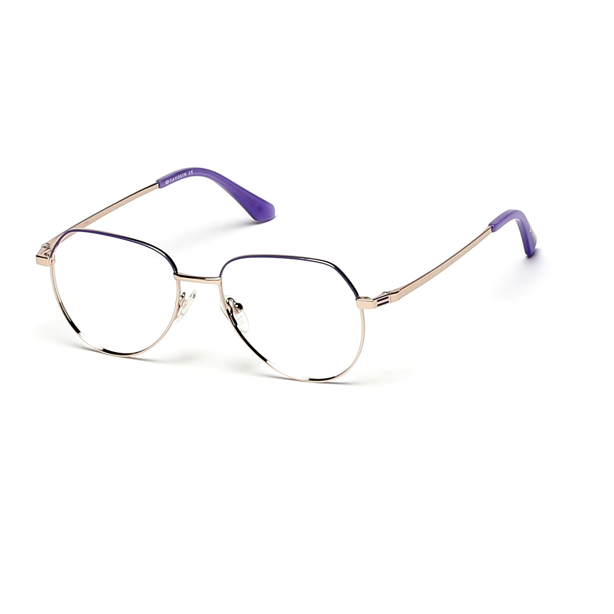 Cavolin Purple Gold Geometric Eyeglasses