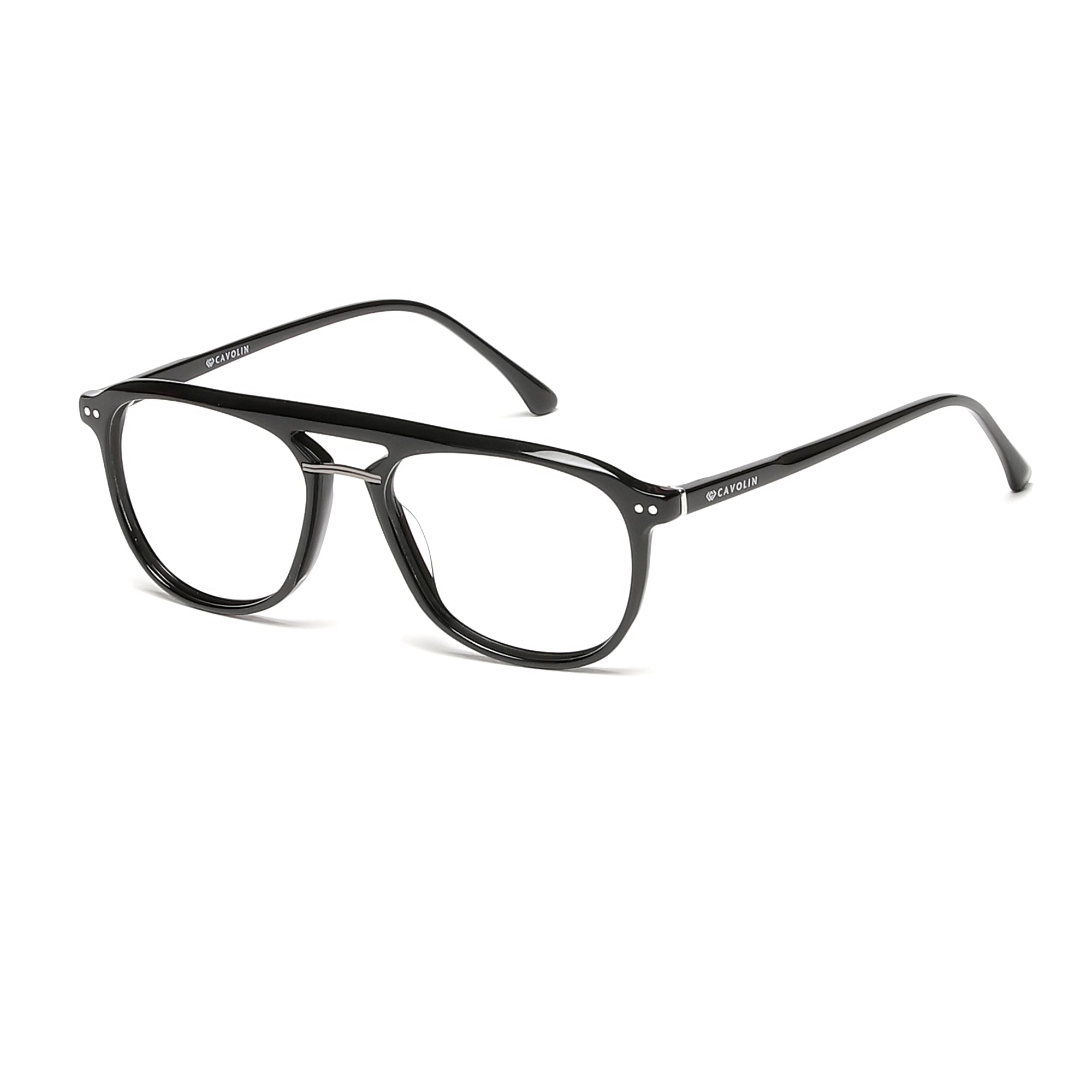 Cavolin Black Geometric Eyeglasses