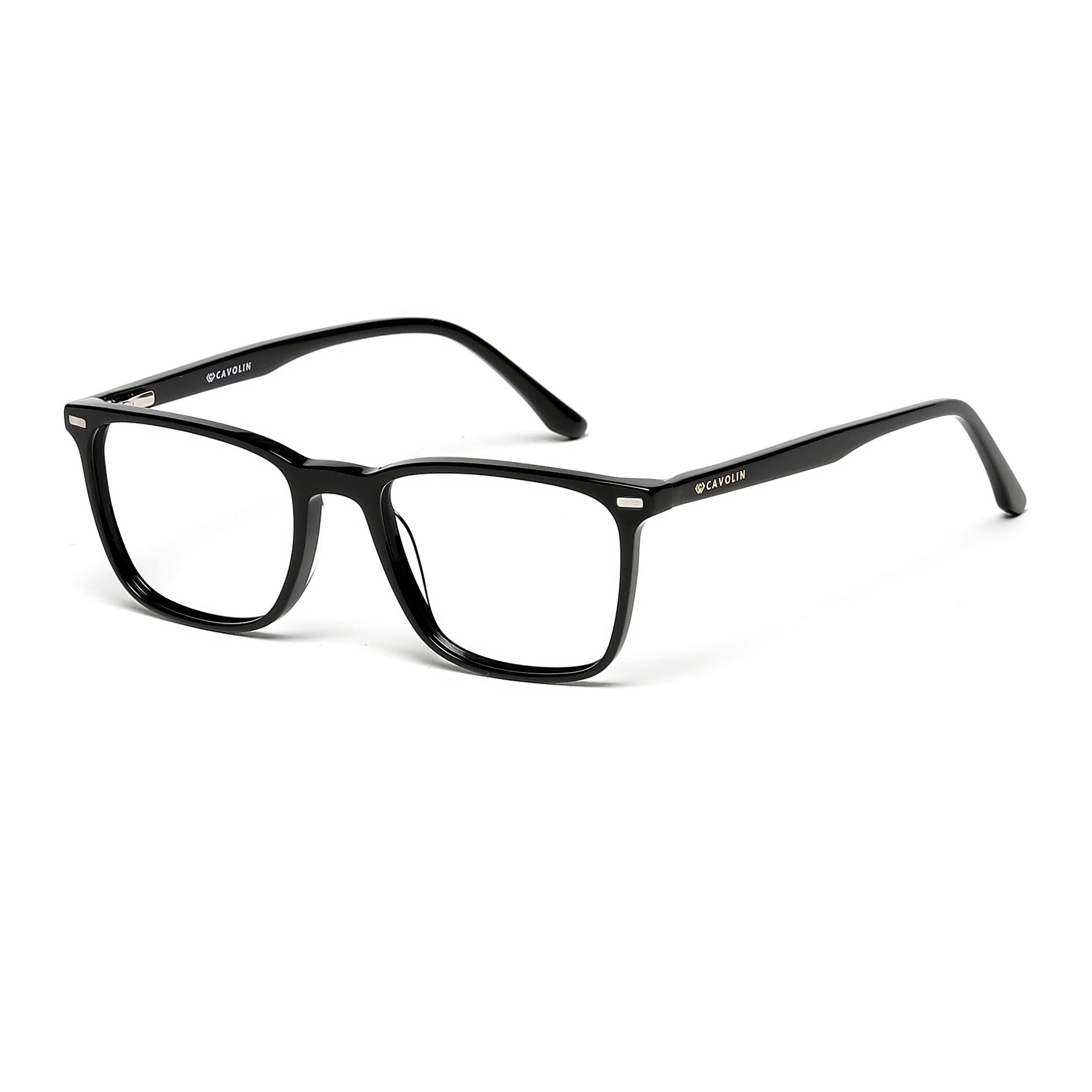 Cavolin Black Clip On Square Eyeglasses
