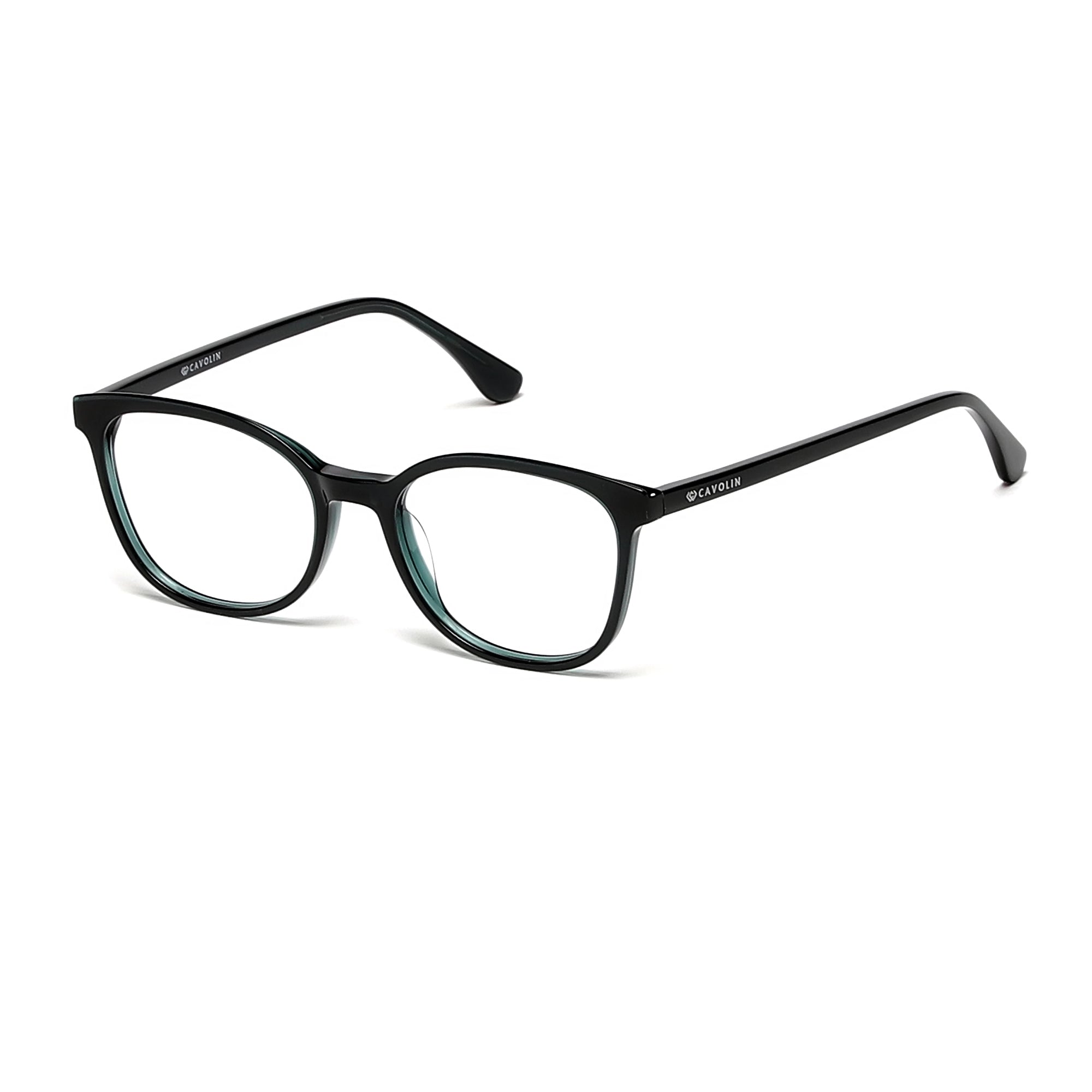 Cavolin Black Green Cat Eye Eyeglasses