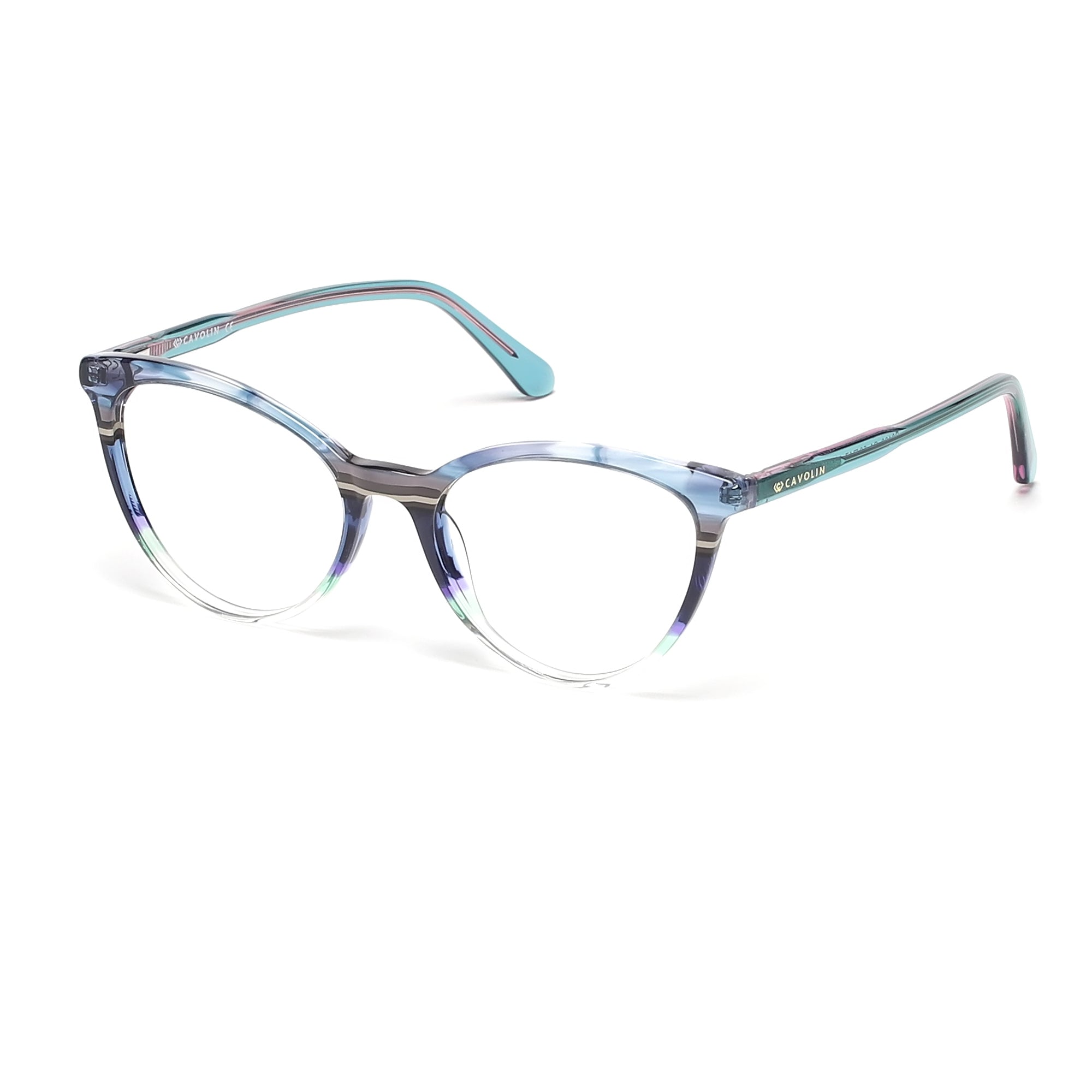 Cavolin Blue Green Cat Eye Eyeglasses