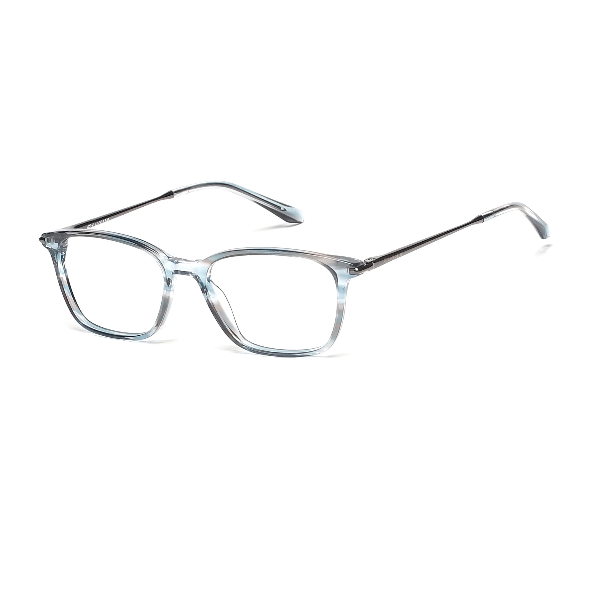 Cavolin Blue Grey Rectangle Eyeglasses