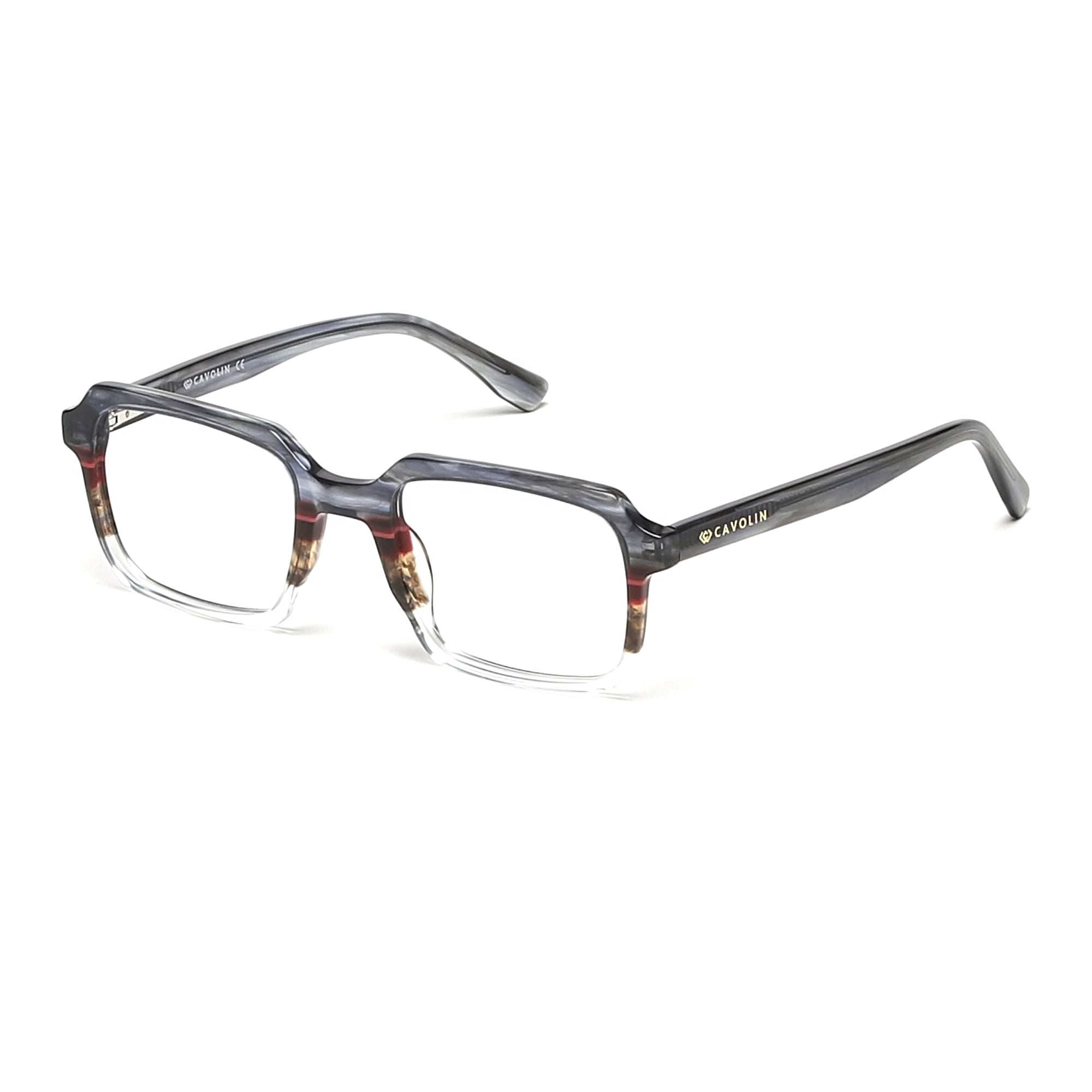 Cavolin Grey Transparent Rectangle Eyeglasses