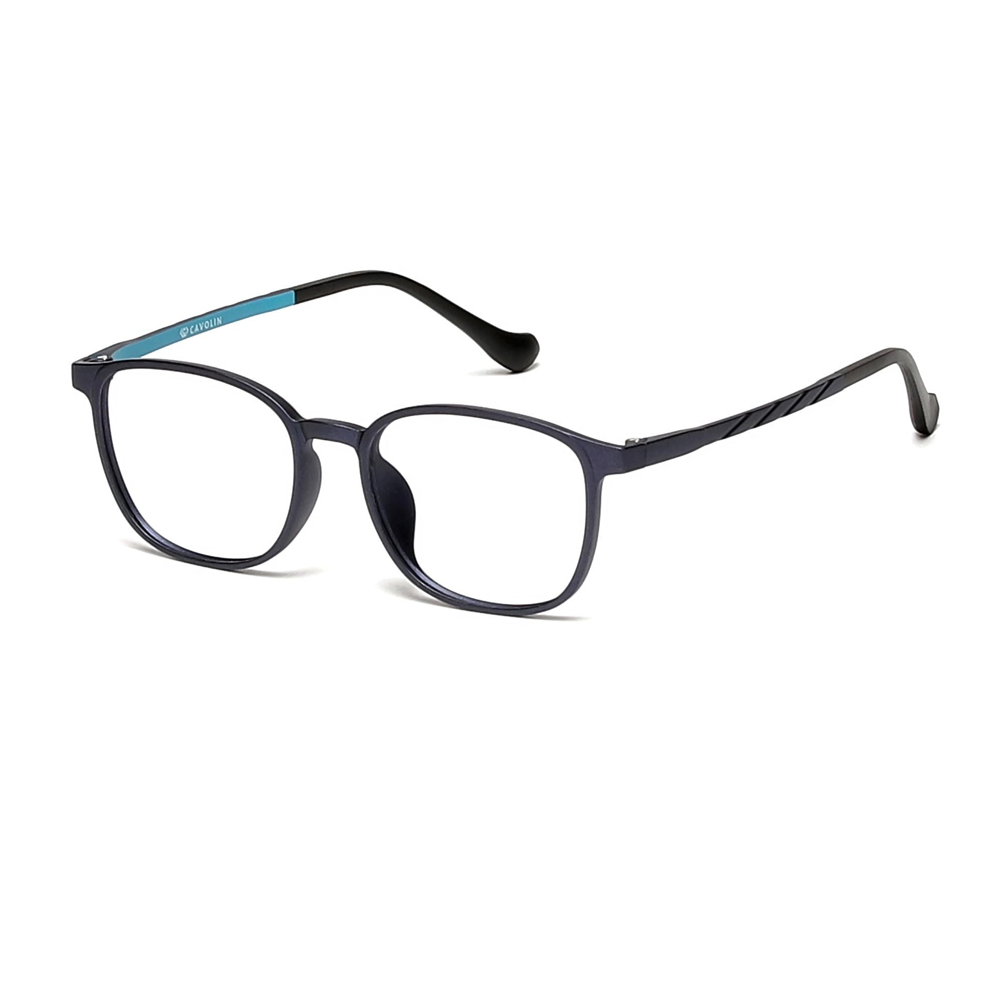 Cavolin Matt Blue Square Eyeglasses