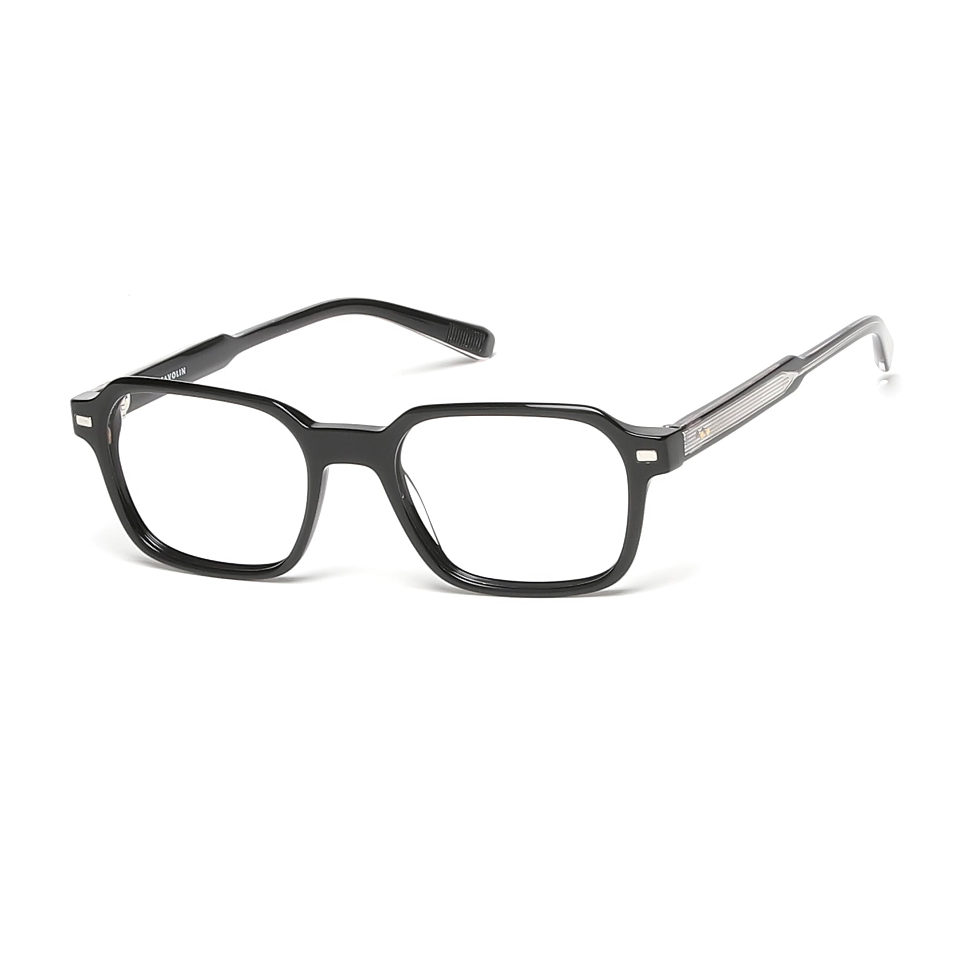 Cavolin Black Clip On Square Eyeglasses
