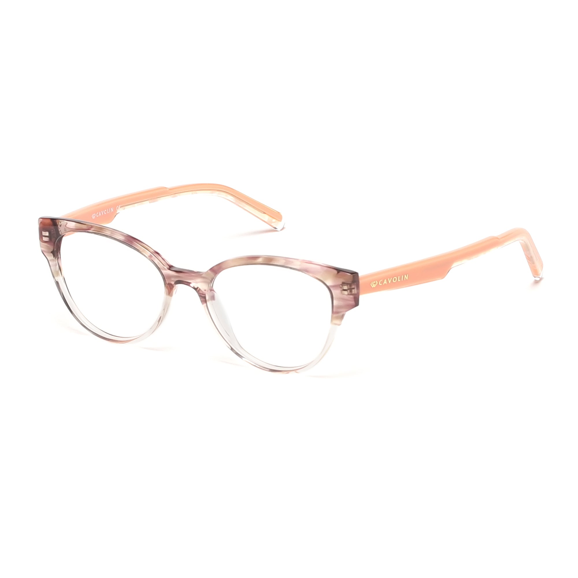 Cavolin Brown Orange Cat Eye Eyeglasses