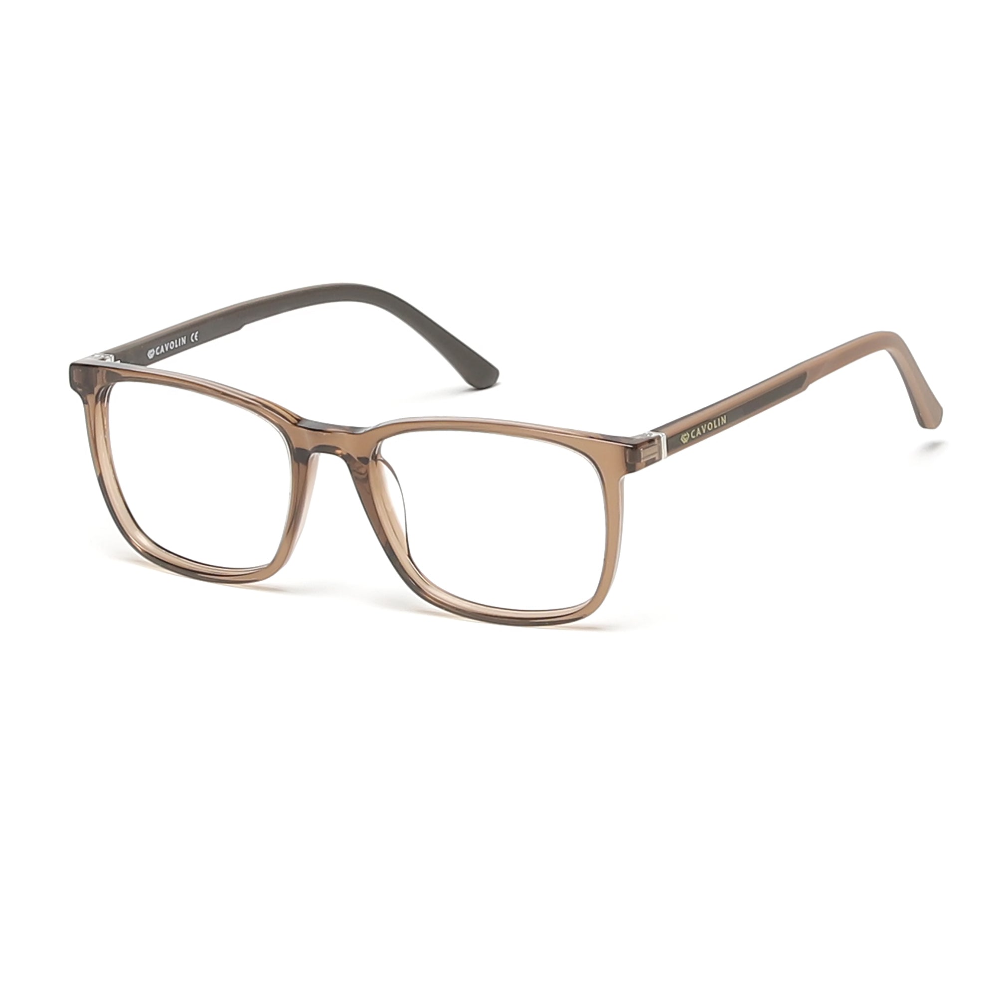 Cavolin Brown Transparent Square Eyeglasses