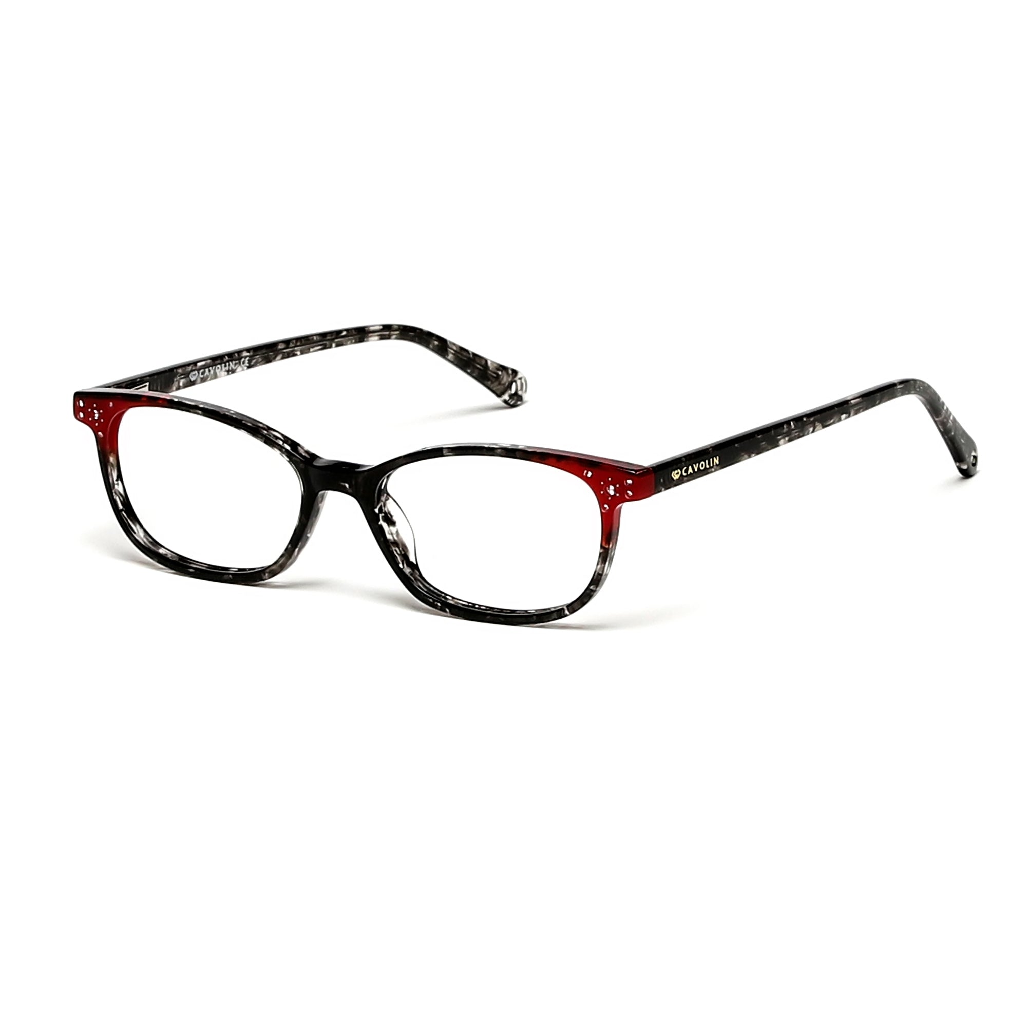 Cavolin Black Red Cat Eye Eyeglasses